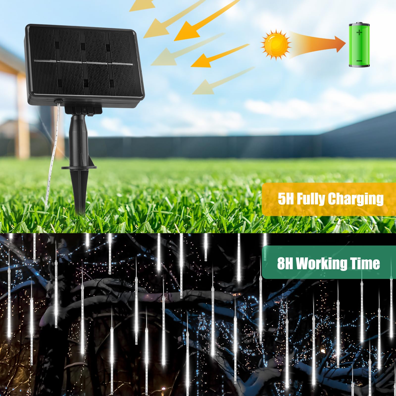 Foto 4 | Luces De Lluvia Meteor Brightown 576 Led Con Energía Solar - Venta Internacional.