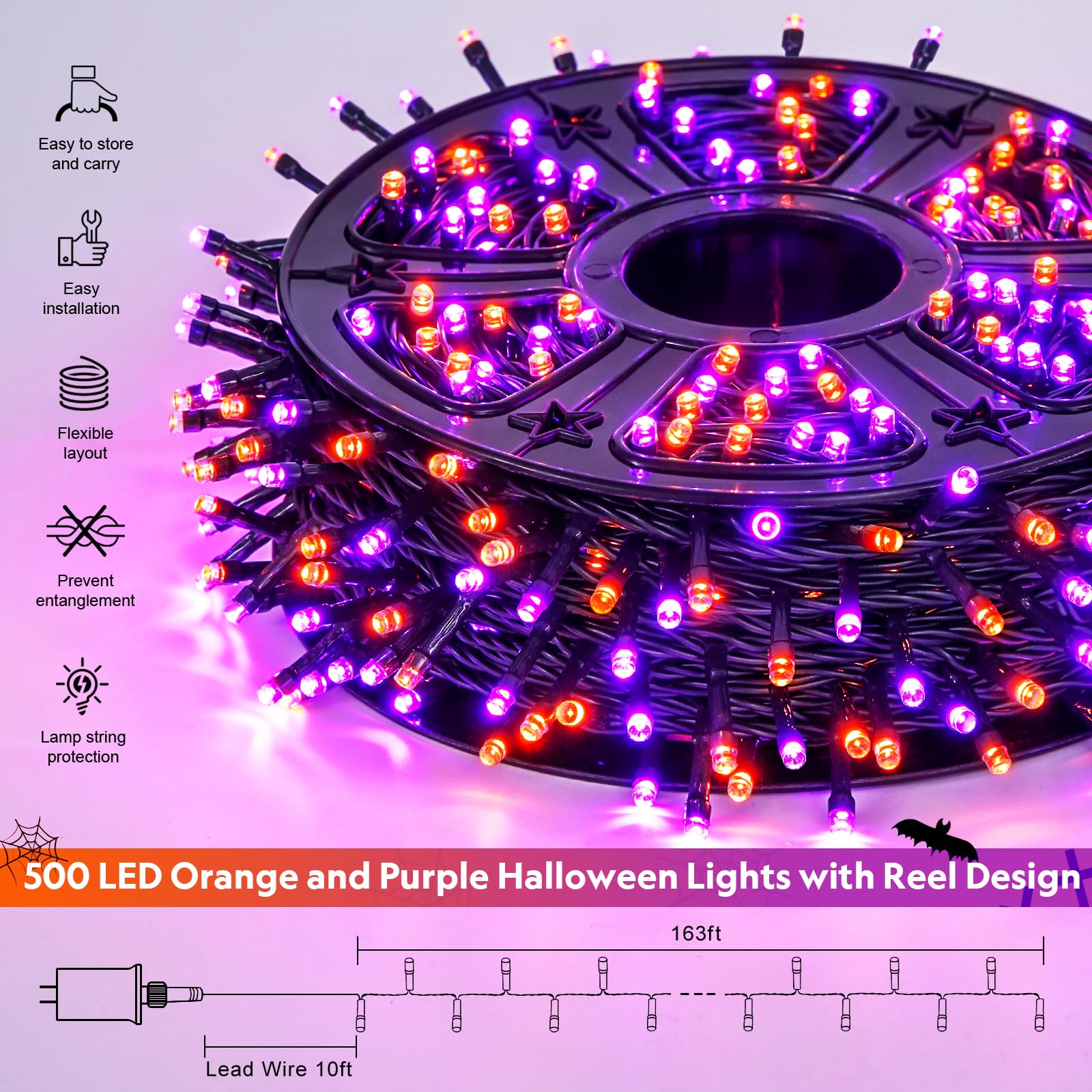 Foto 8 pulgar | Luces De Halloween Jmexsuss 500 Led Coloridas, 53 M, Resistentes Al Agua - Venta Internacional.