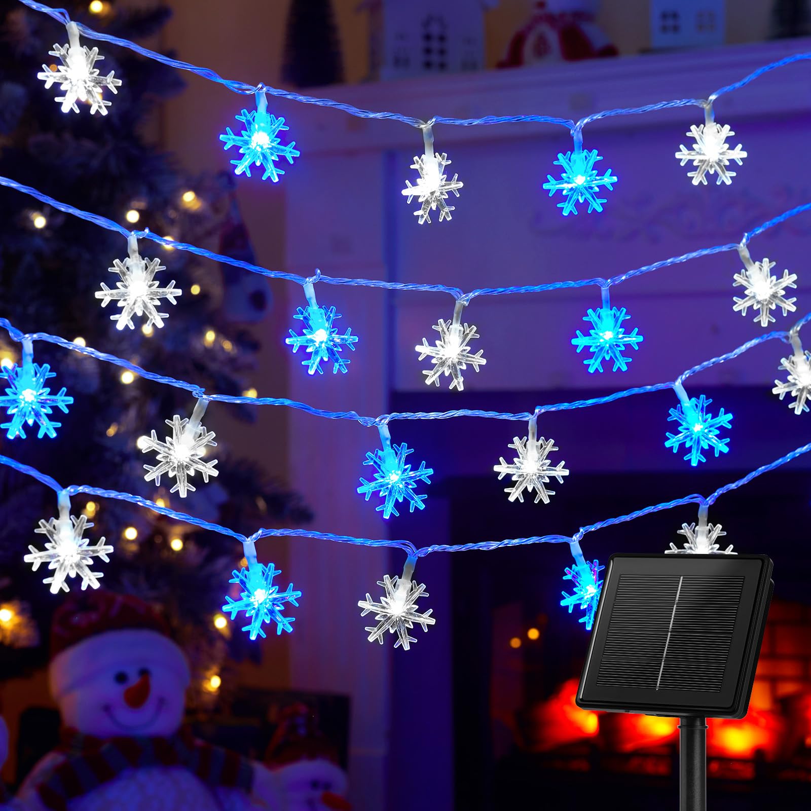 Cadena De Luces Solares Navideñas Con Forma De Copos De Nieve Brightown, 72 Pies - Venta Internacional. $902