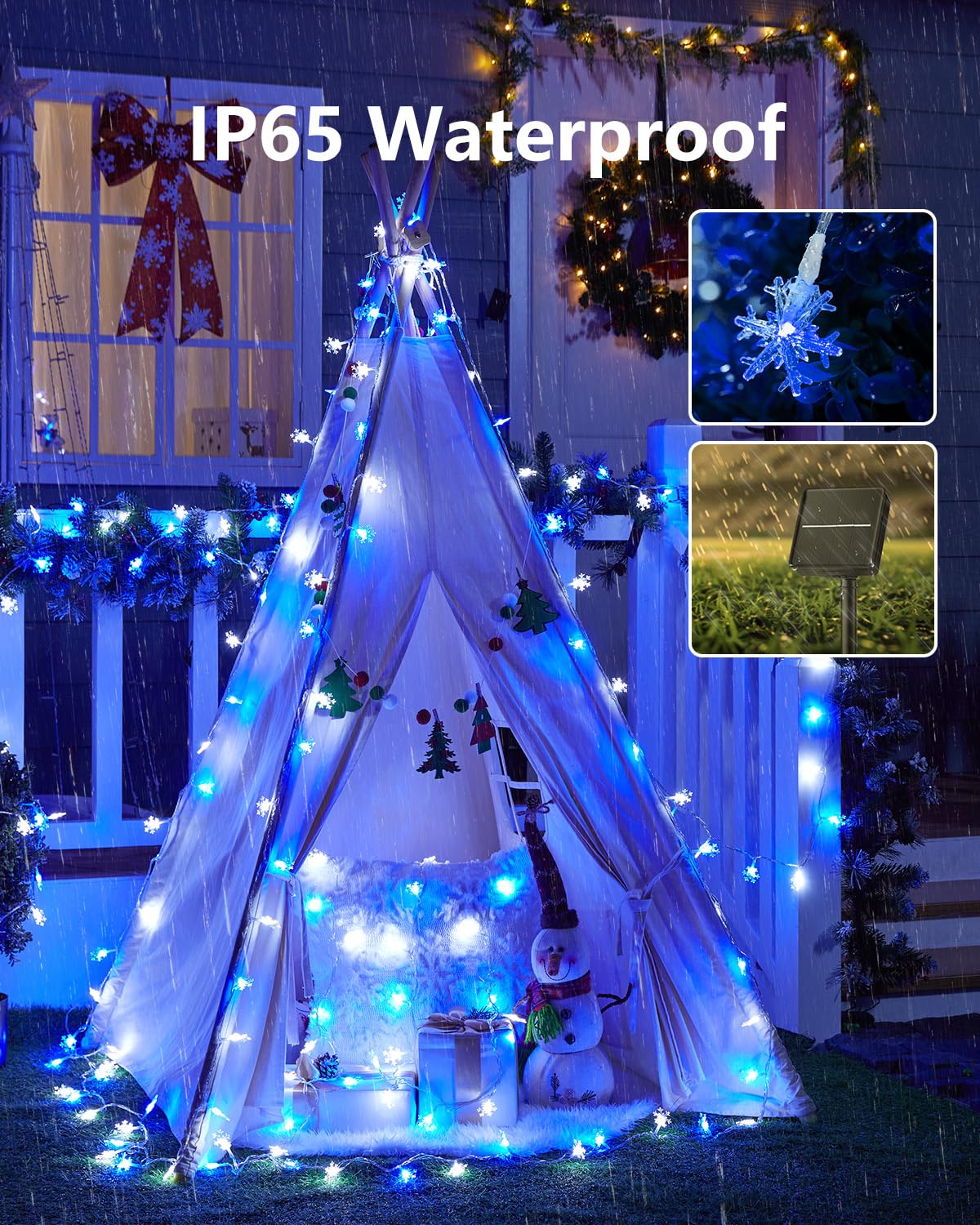 Foto 6 pulgar | Cadena De Luces Solares Navideñas Con Forma De Copos De Nieve Brightown, 72 Pies - Venta Internacional.