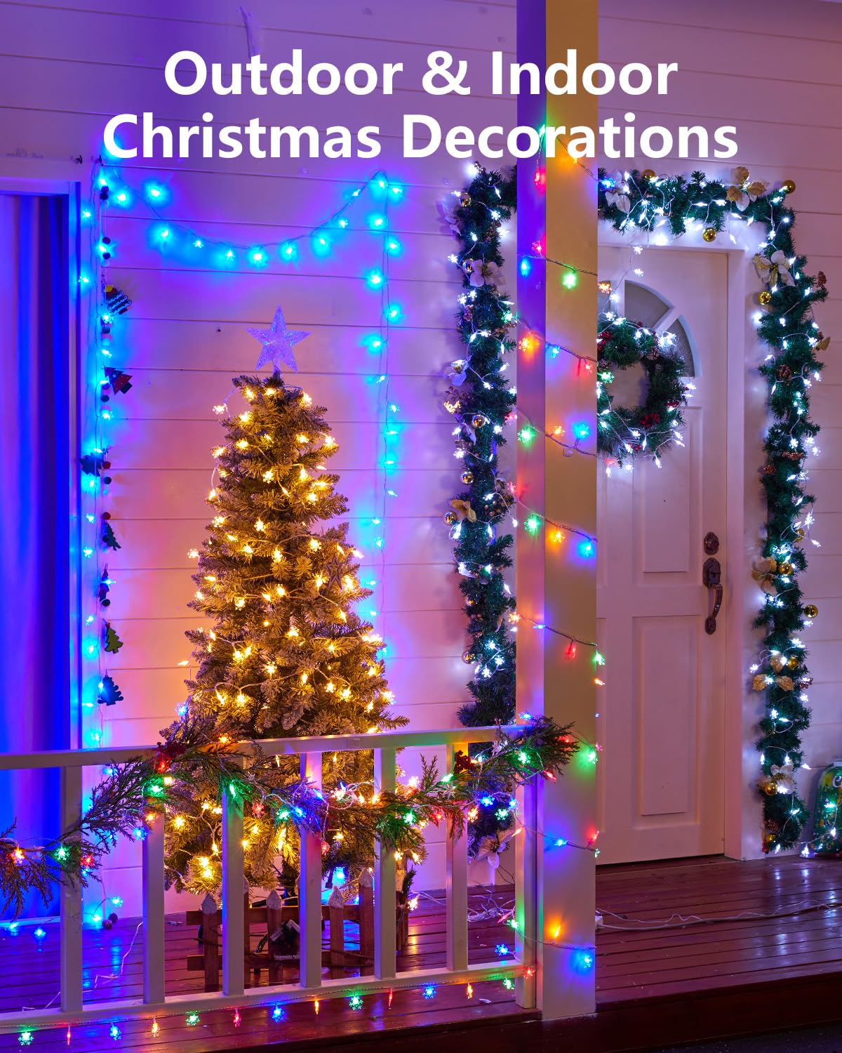 Foto 6 | Cadena De Luces Solares Navideñas Con Forma De Copos De Nieve Brightown, 72 Pies - Venta Internacional.
