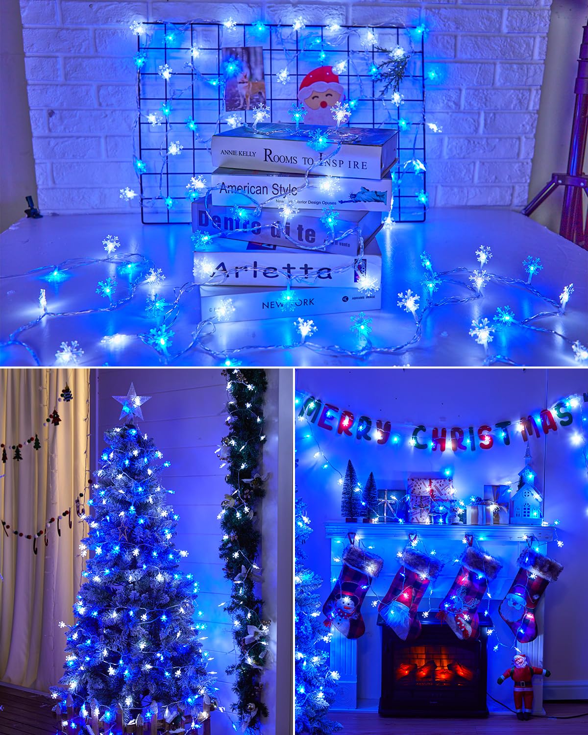 Foto 8 pulgar | Cadena De Luces Solares Navideñas Con Forma De Copos De Nieve Brightown, 72 Pies - Venta Internacional.