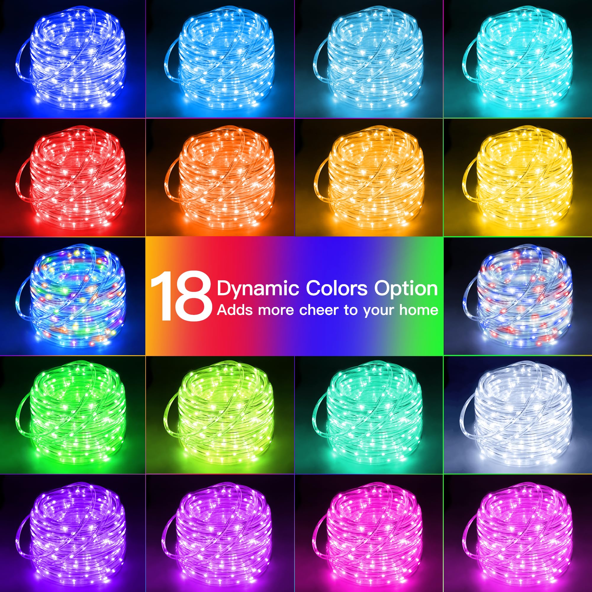 Foto 3 pulgar | Luces Tipo Cuerda Ollny, 66 Pies, 200 Led, Que Cambian De Color, Resistentes Al Agua - Venta Internacional.