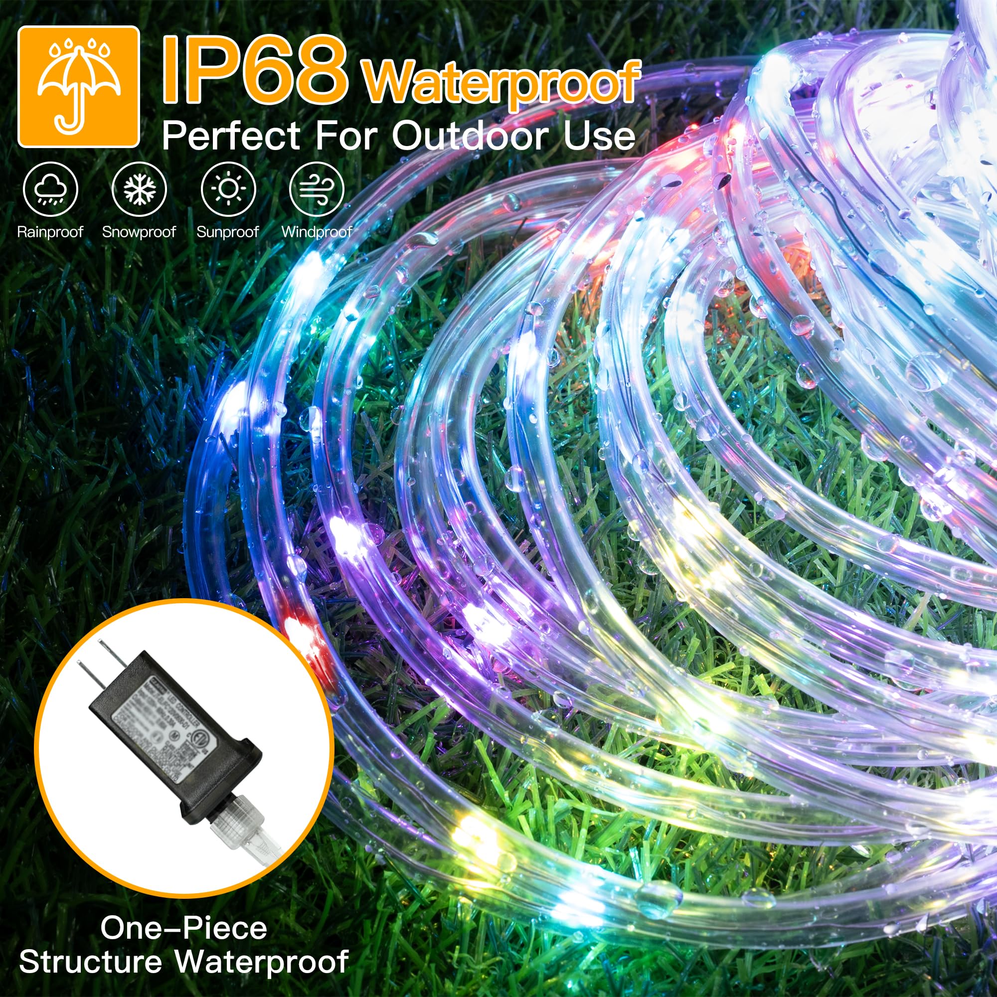 Foto 6 pulgar | Luces Tipo Cuerda Ollny, 66 Pies, 200 Led, Que Cambian De Color, Resistentes Al Agua - Venta Internacional.