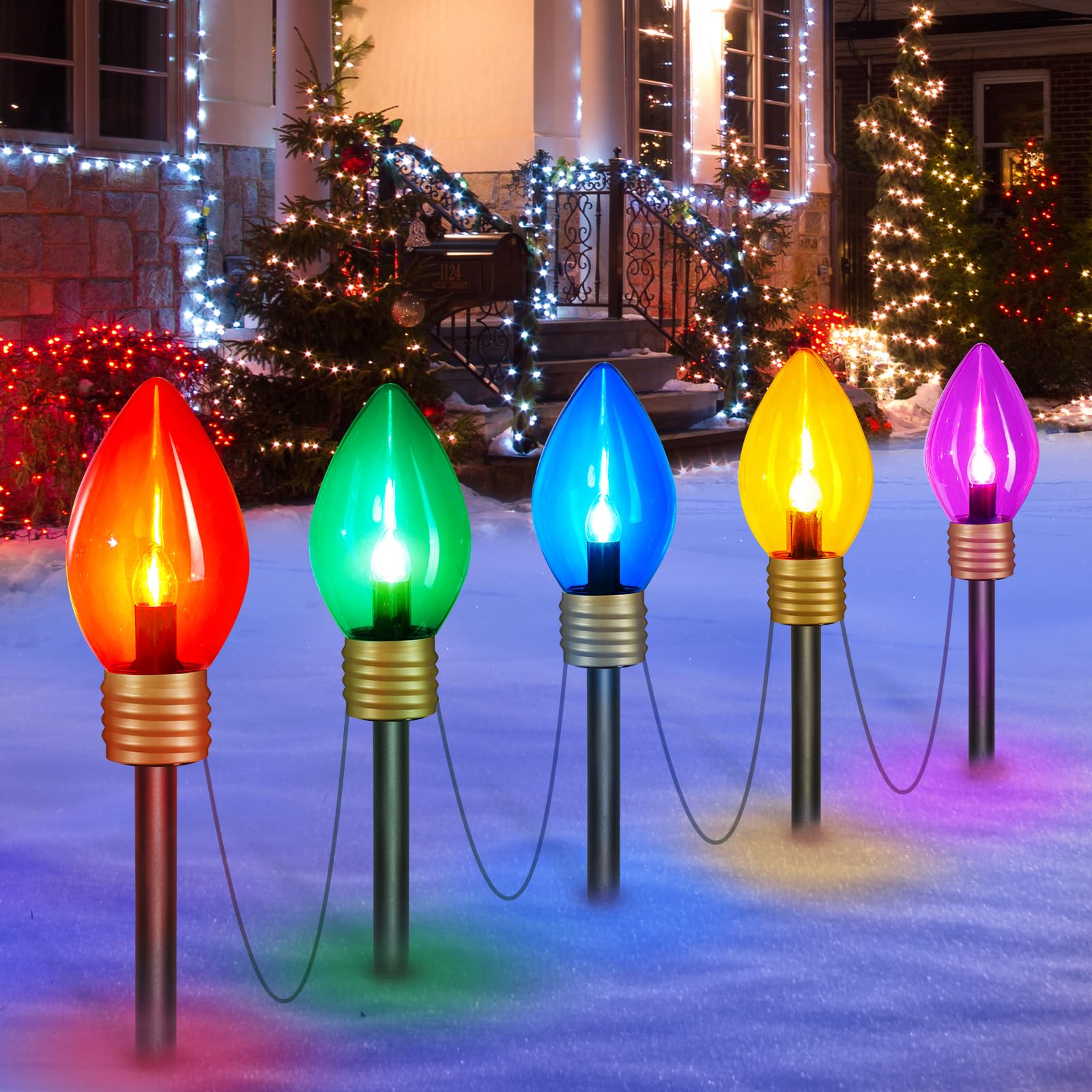 Foto 2 pulgar | Luces Navideñas Minetom Jumbo C9 Para Exteriores, 8.5 Pies, 5 Luces - Venta Internacional.