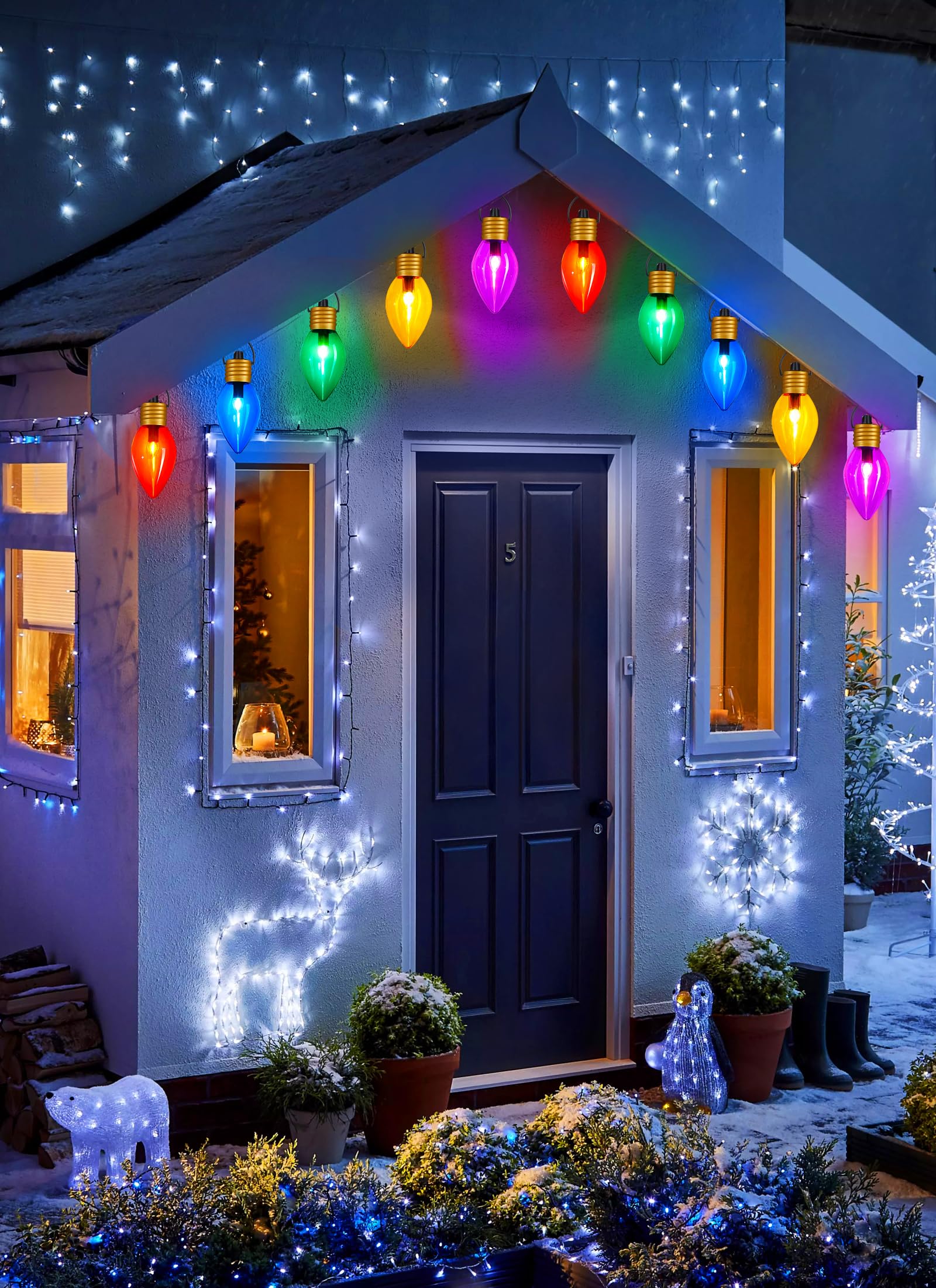 Foto 7 pulgar | Luces Navideñas Minetom Jumbo C9 Para Exteriores, 8.5 Pies, 5 Luces - Venta Internacional.