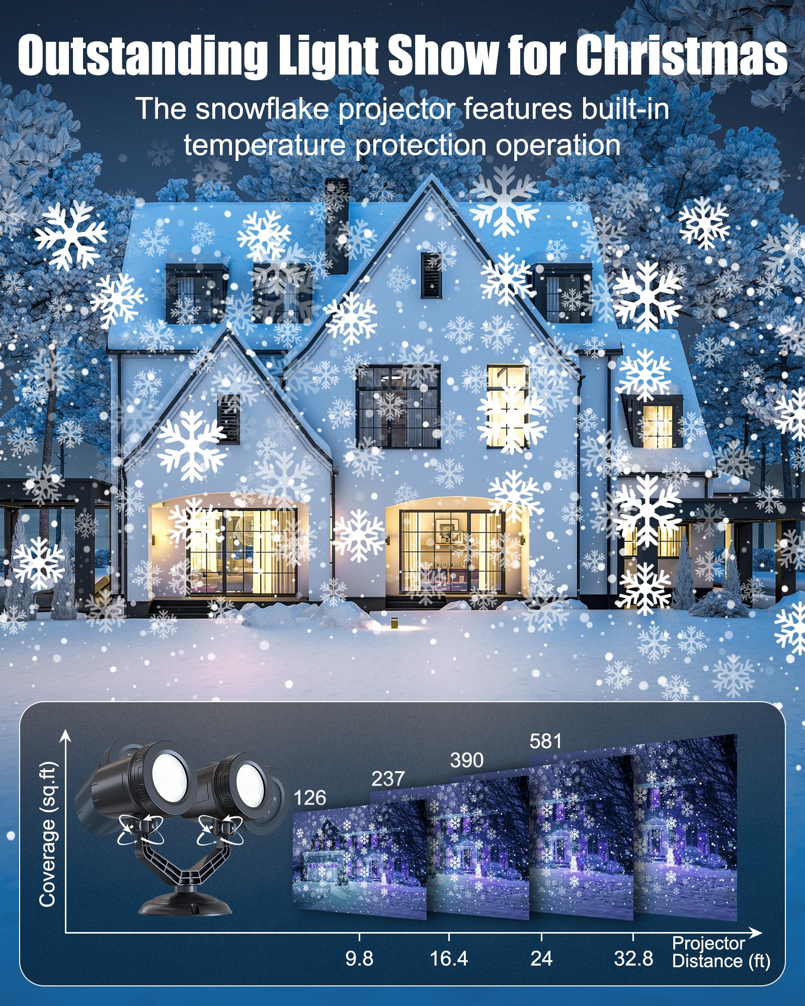 Foto 3 pulgar | Proyector Navideño Con Forma De Copo De Nieve, Luces Brightown Outdoor - Venta Internacional.