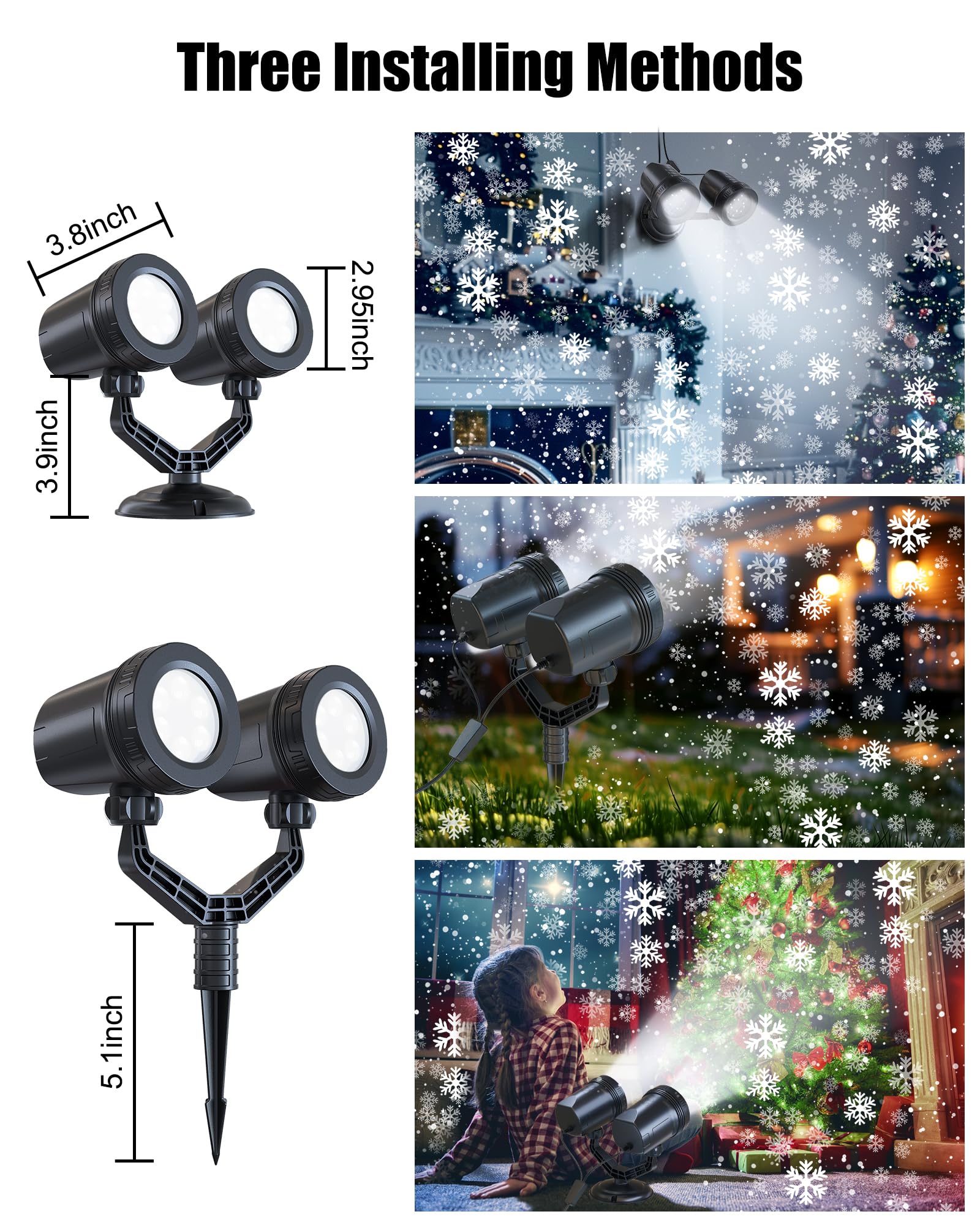 Foto 6 pulgar | Proyector Navideño Con Forma De Copo De Nieve, Luces Brightown Outdoor - Venta Internacional.