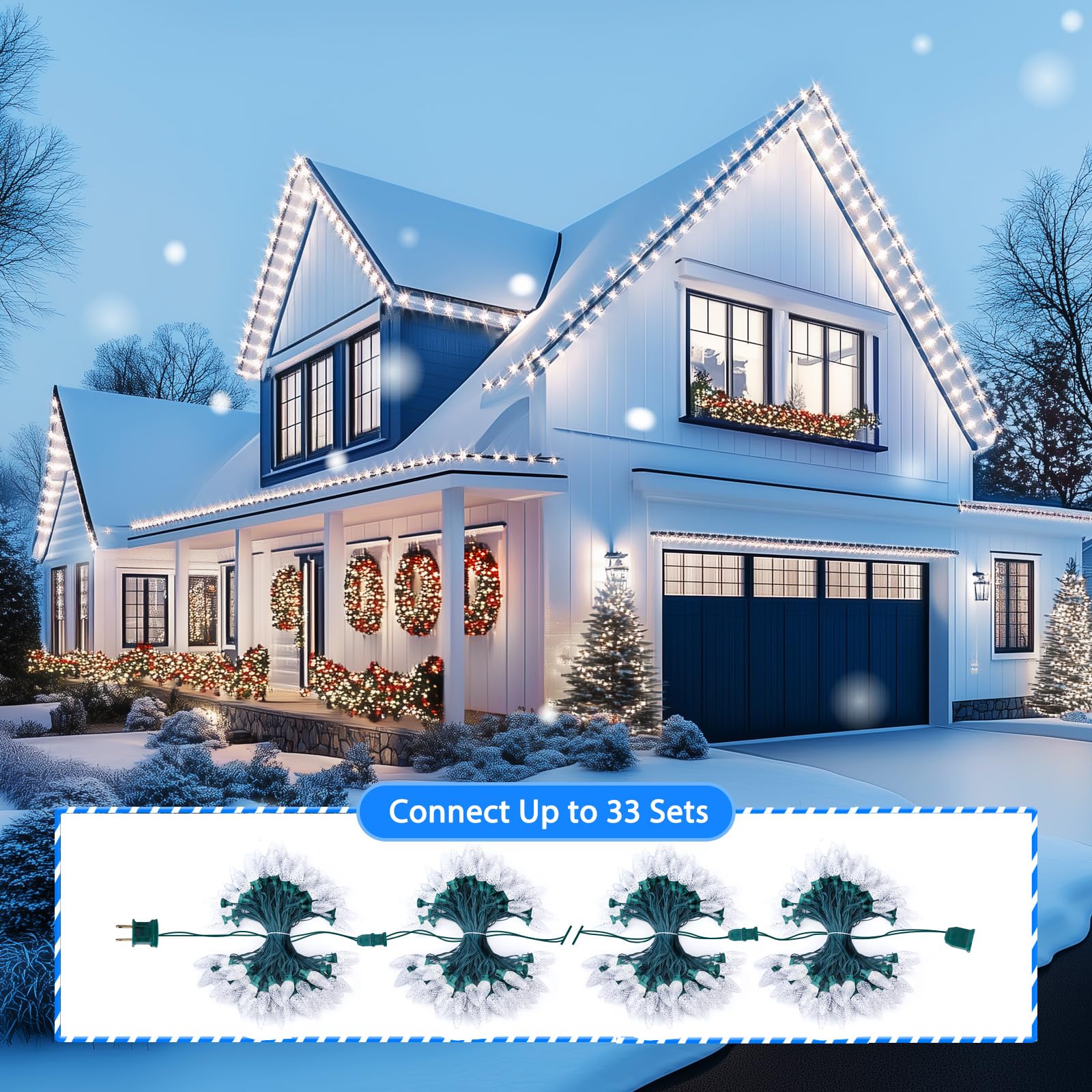 Foto 7 | Guirnalda De Luces Navideñas Brightown C9 100 Led, 20 M, Color Blanco - Venta Internacional.