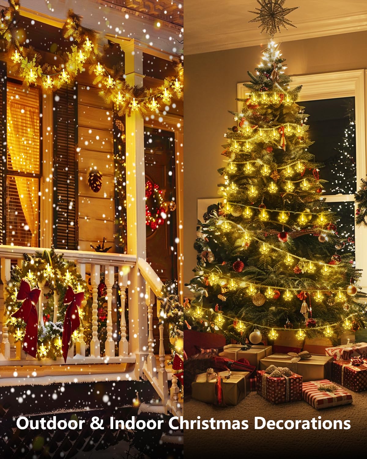 Foto 6 | Cadena De Luces Solares Navideñas Con Forma De Copos De Nieve Brightown, 72 Pies - Venta Internacional.