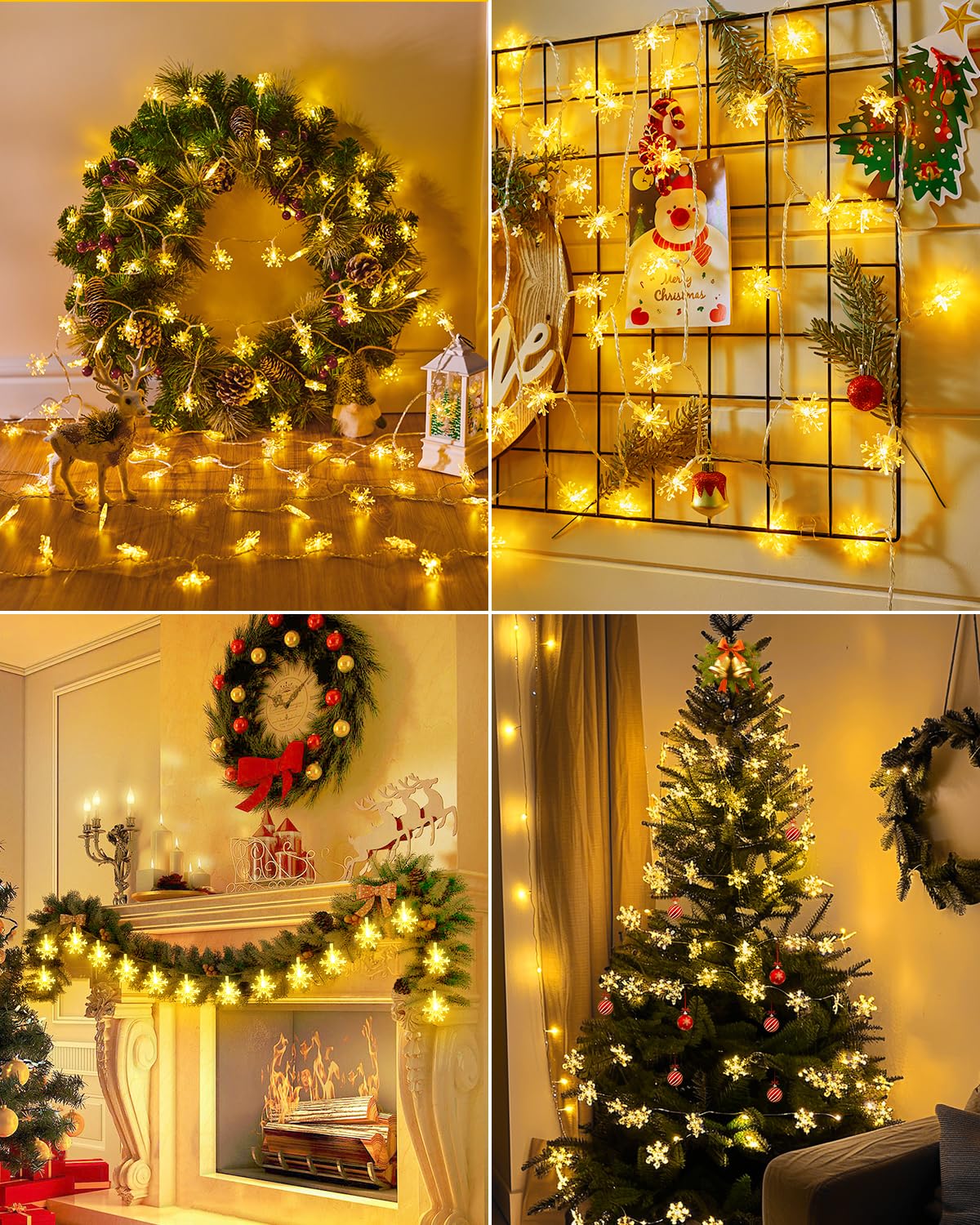 Foto 7 | Cadena De Luces Solares Navideñas Con Forma De Copos De Nieve Brightown, 72 Pies - Venta Internacional.