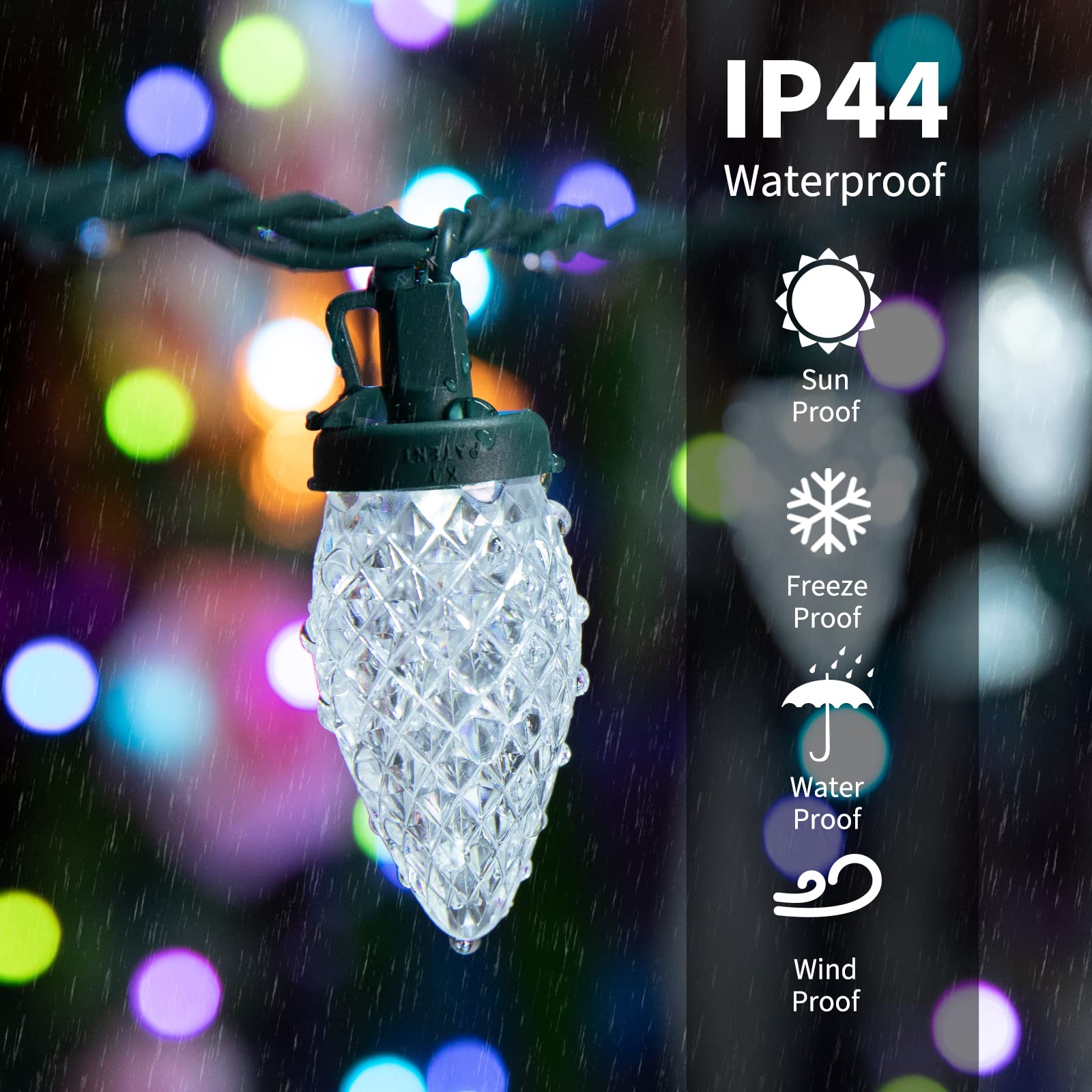 Foto 7 | Guirnalda De Luces Navideñas Brightown C9 100 Led, 20 M, Color Blanco - Venta Internacional.