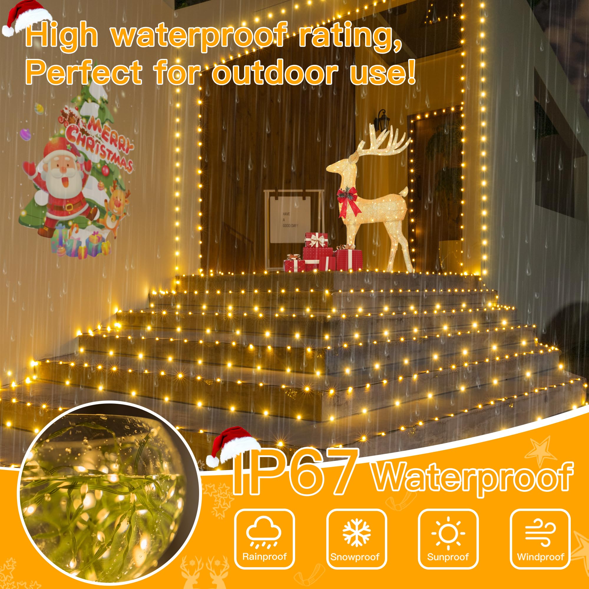 Foto 5 pulgar | Luces Navideñas Ollny 1000 Led 100 m IP67 Impermeables color Blanco Cálido - Venta Internacional