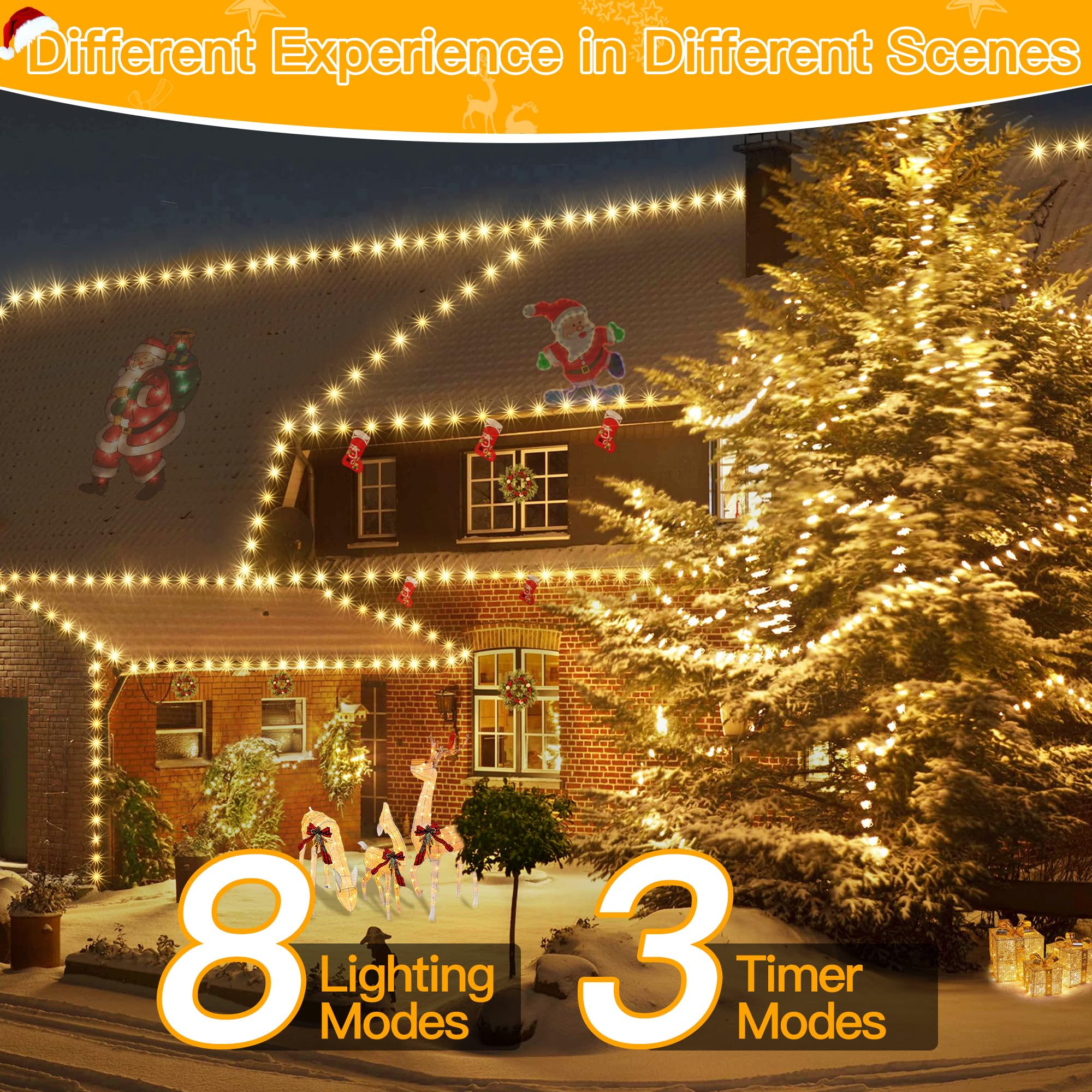 Foto 6 pulgar | Luces Navideñas Ollny 1000 Led 100 m IP67 Impermeables color Blanco Cálido - Venta Internacional