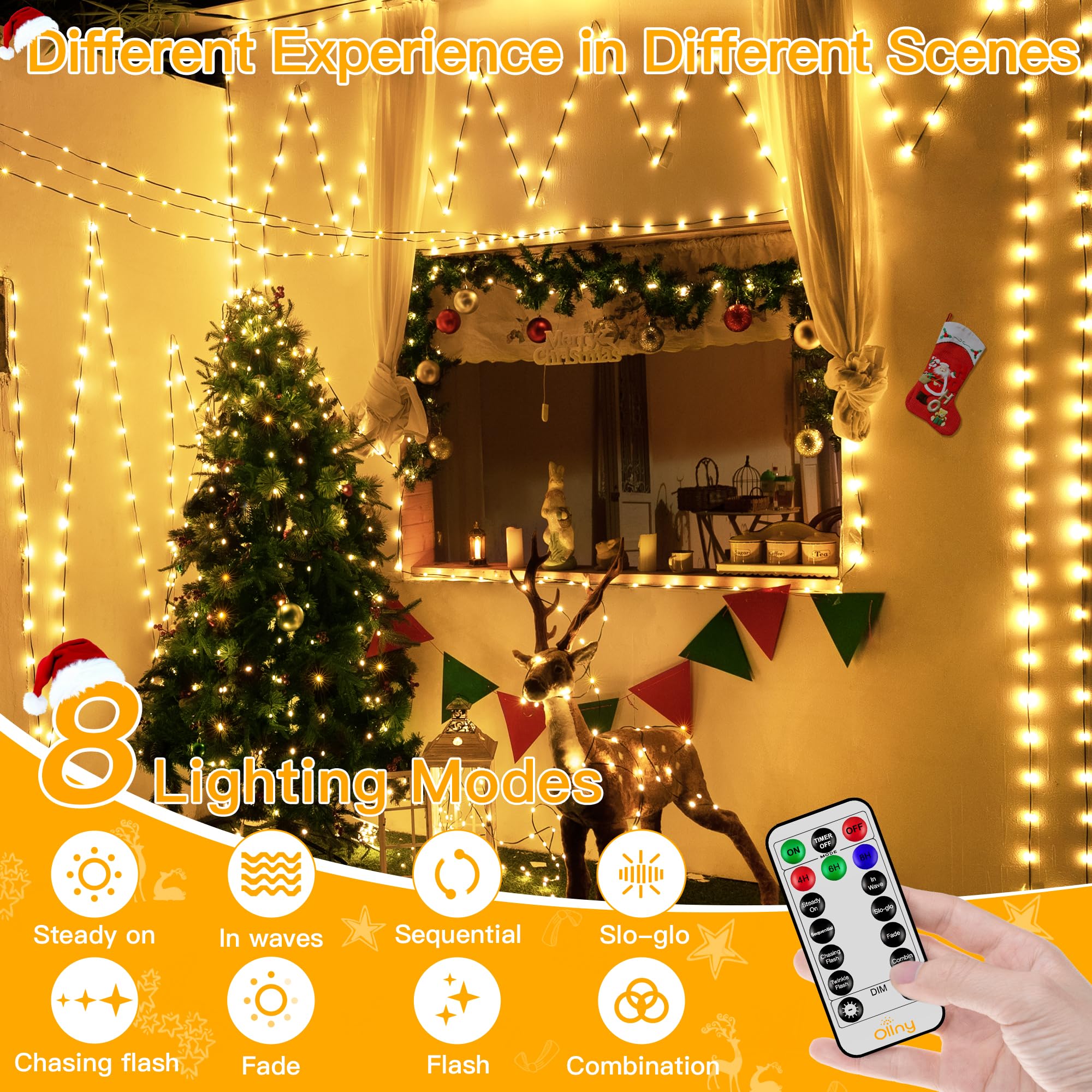 Foto 7 pulgar | Luces Navideñas Ollny 1000 Led 100 m IP67 Impermeables color Blanco Cálido - Venta Internacional
