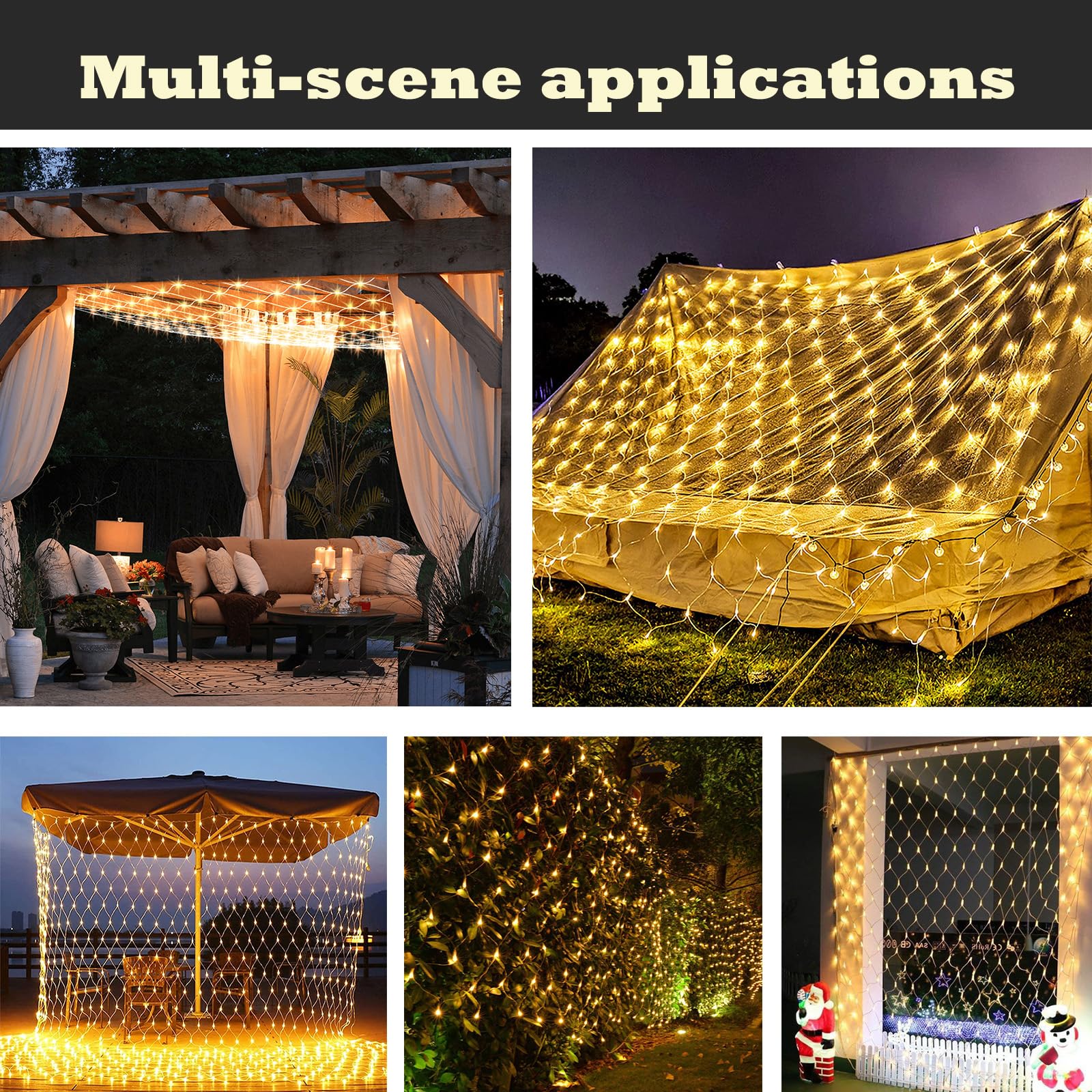 Foto 6 | Net Lights Eueasy 480 Led De 10 X 10 Pies, Conectable Al Aire Libre, Blanco Cálido - Venta Internacional.