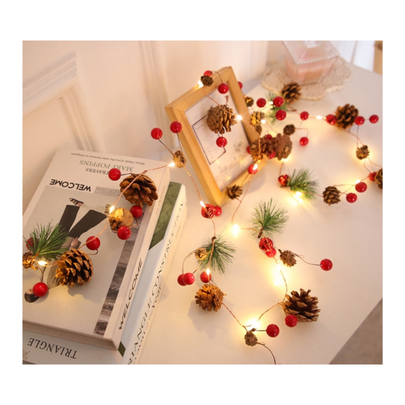 Foto 4 pulgar | Lámpara Con Forma De Guirnalda, Ancho, Diseño De Pinos Navideños Y Frutos Rojos, 2,5 M, 80 Led - Venta Internacional.