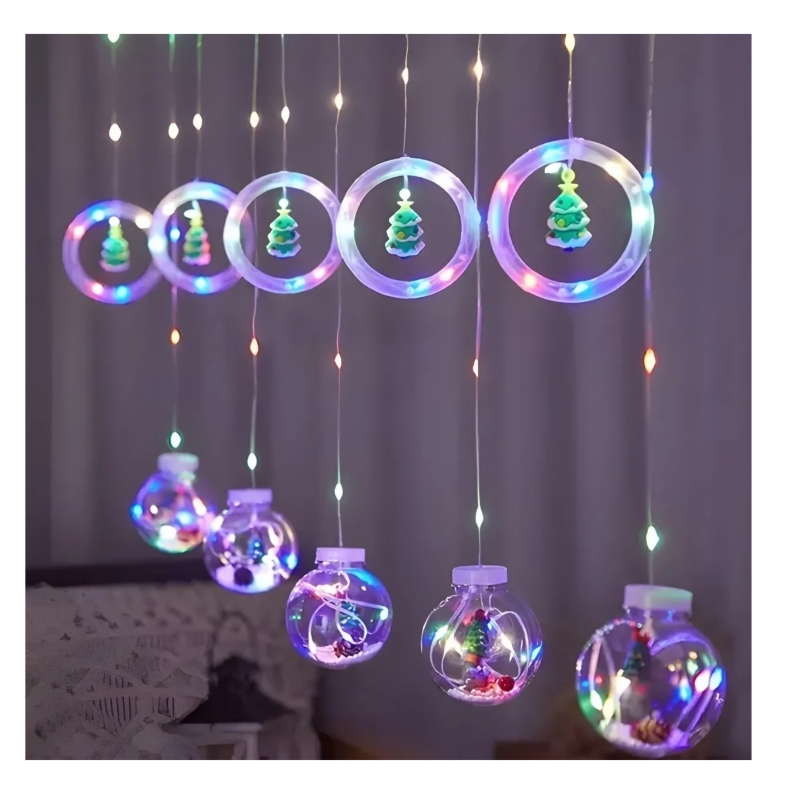 Foto 1 | Luces Navideñas Con Forma De Cascada, Diseño De Guirnalda, Arosbola, 220 V - Venta Internacional.