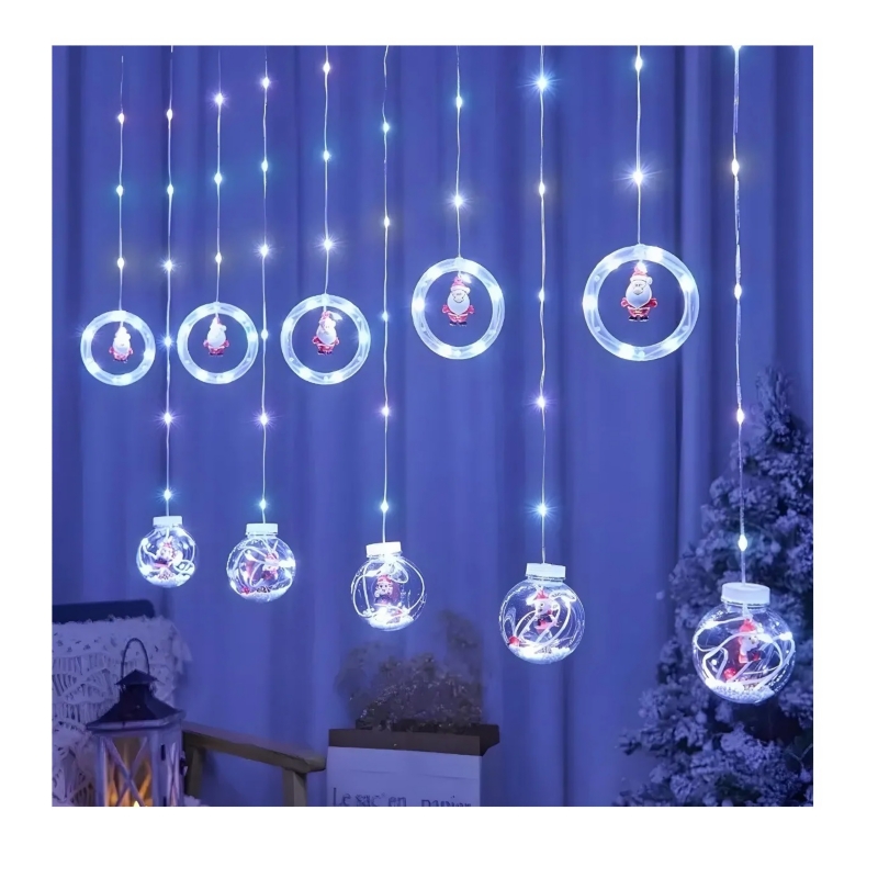 Foto 3 pulgar | Luces Navideñas Con Forma De Cascada, Diseño De Guirnalda, Arosbola, 220 V - Venta Internacional.
