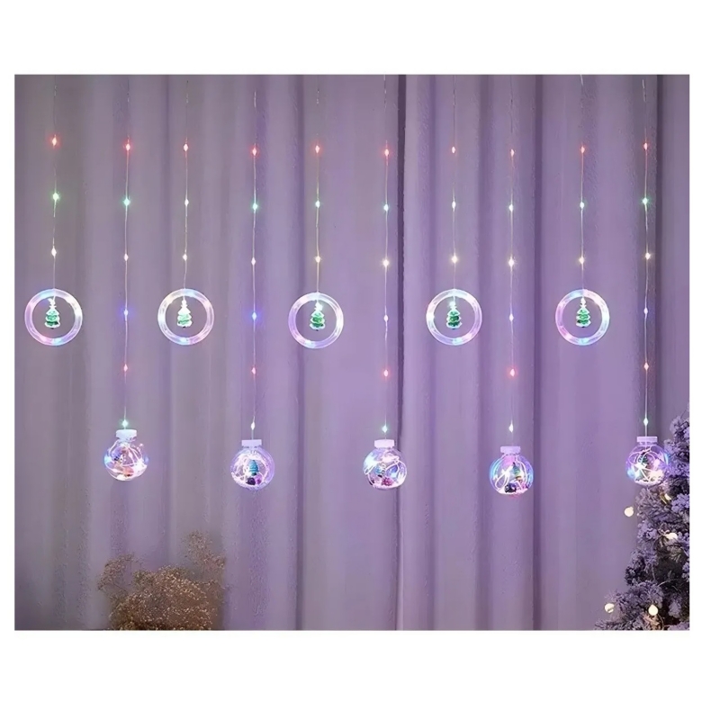 Foto 3 | Luces Navideñas Con Forma De Cascada, Diseño De Guirnalda, Arosbola, 220 V - Venta Internacional.