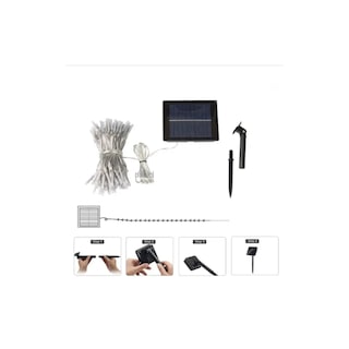 Foto 4 | Guirnalda Solar Para Navidad, 10 M, 100 Led, Color Amarillo - Venta Internacional.