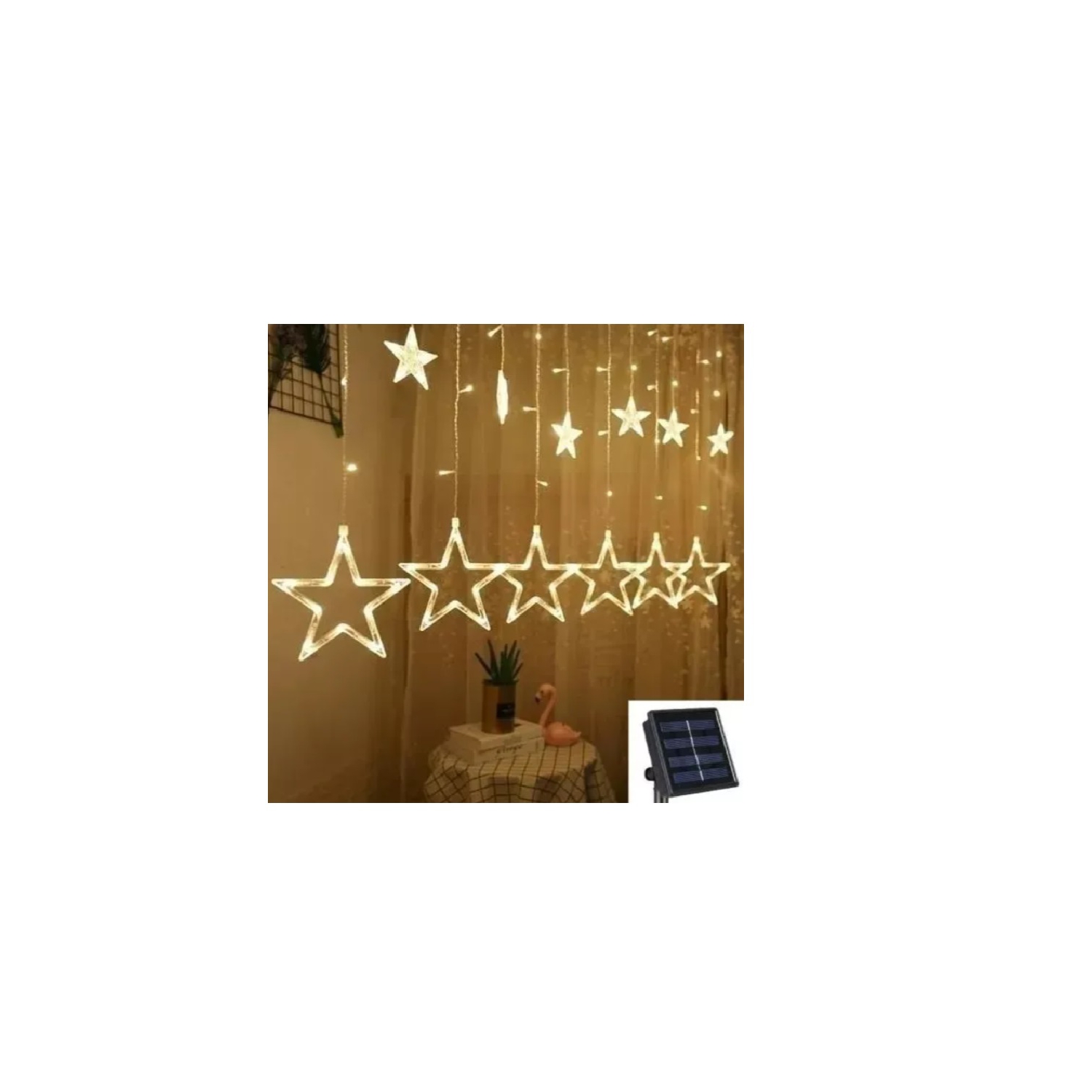 Foto 2 pulgar | Guirnalda Solar Con Forma De Cascada Con Forma De Estrella Cálida, 5 M - Venta Internacional.
