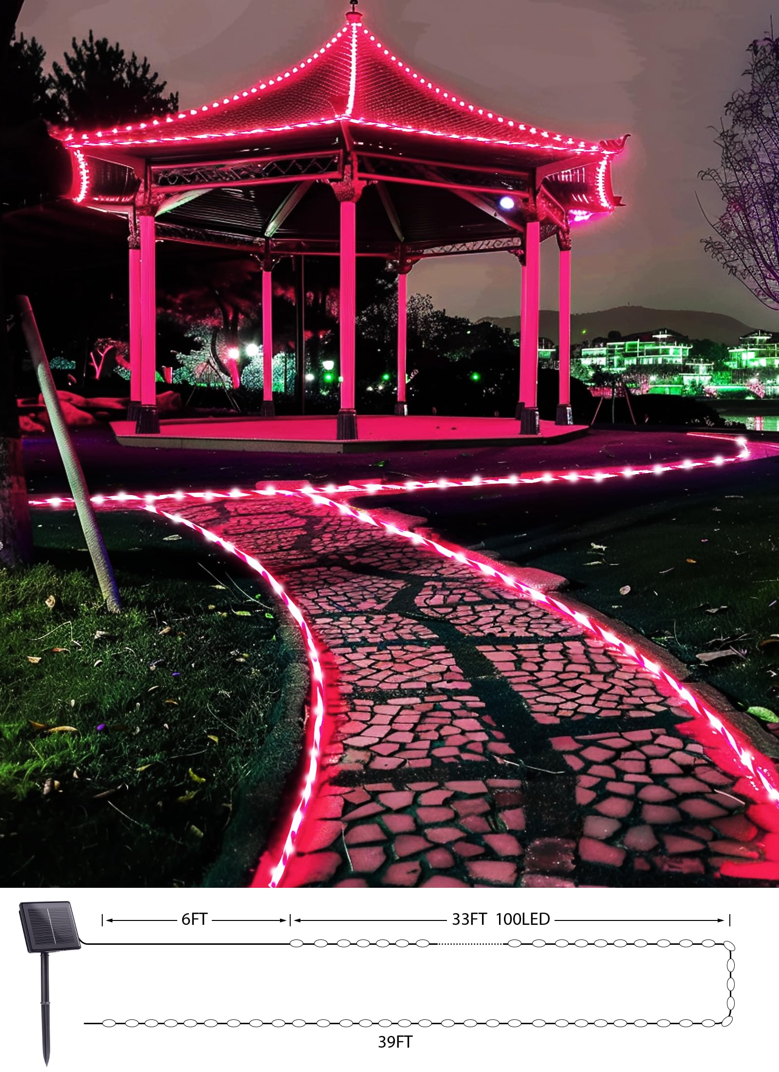 Foto 8 pulgar | Luces Solares Tipo Cuerda Brightown, 39 Pies, 200 Led, Impermeables Para Exteriores - Venta Internacional.