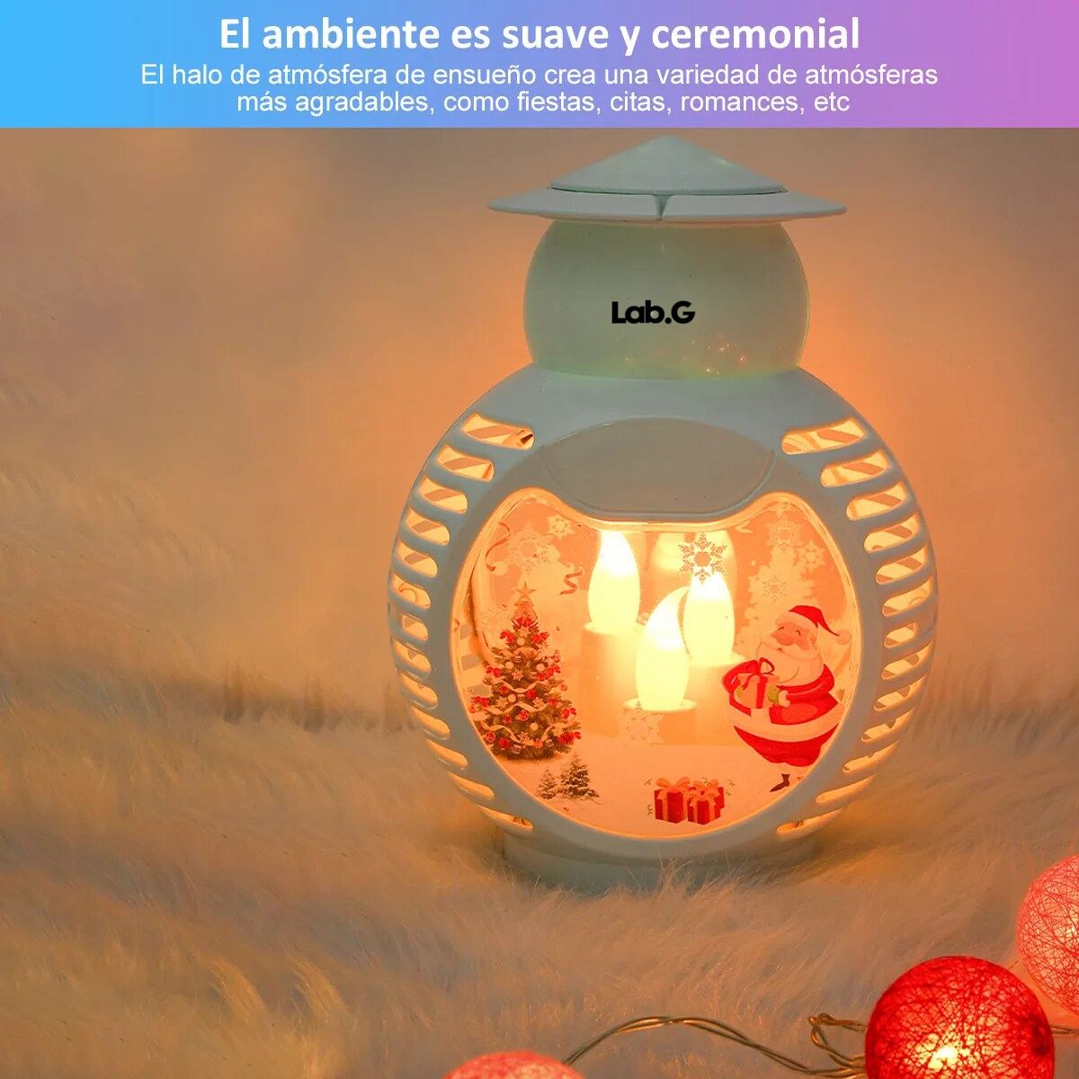 Foto 3 | Linterna Led Navideña Lab.G Festiva-Santa Claus Diseño de Copo Blanco