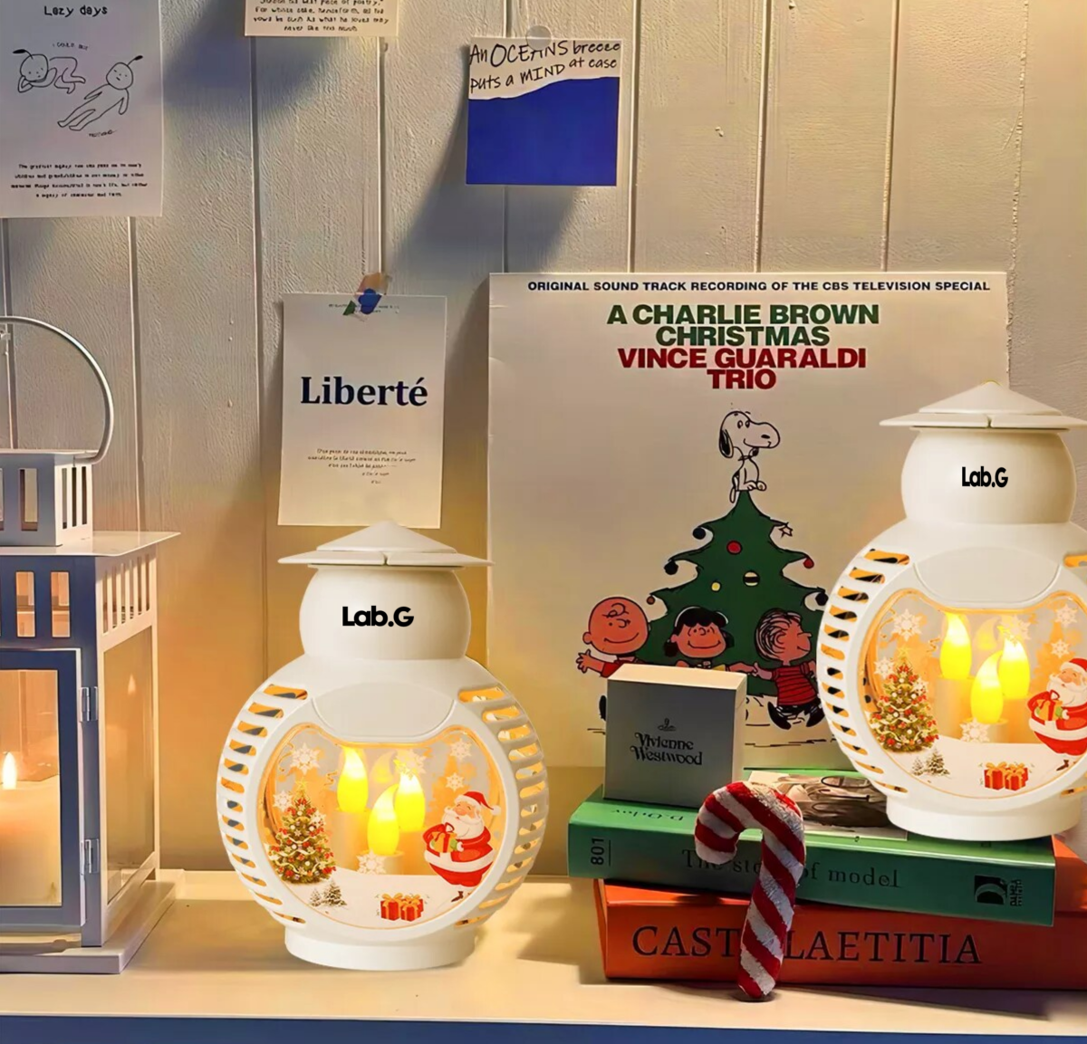 Foto 4 | Linterna Led Navideña Lab.G Festiva-Santa Claus Diseño de Copo Blanco