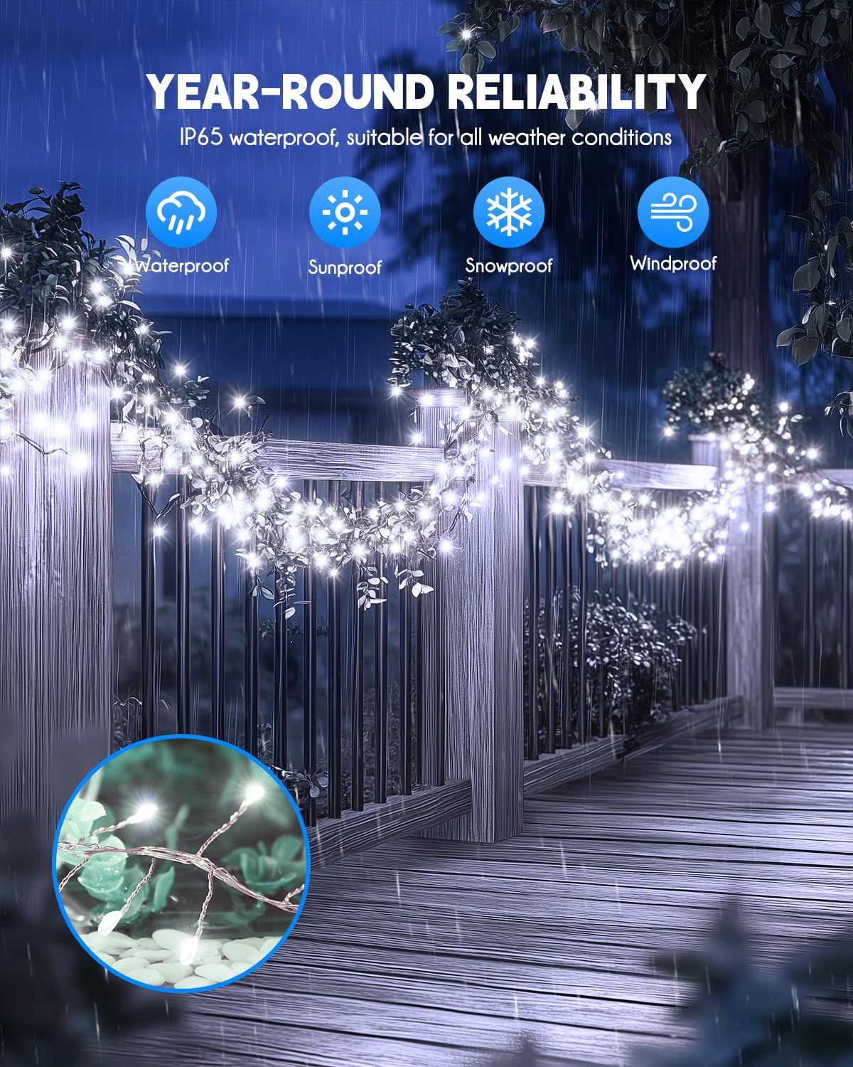 Foto 2 | Guirnalda De Luces Solares Brightown 480 Led De 12 M, 2 Paquetes, Impermeables - Venta Internacional.
