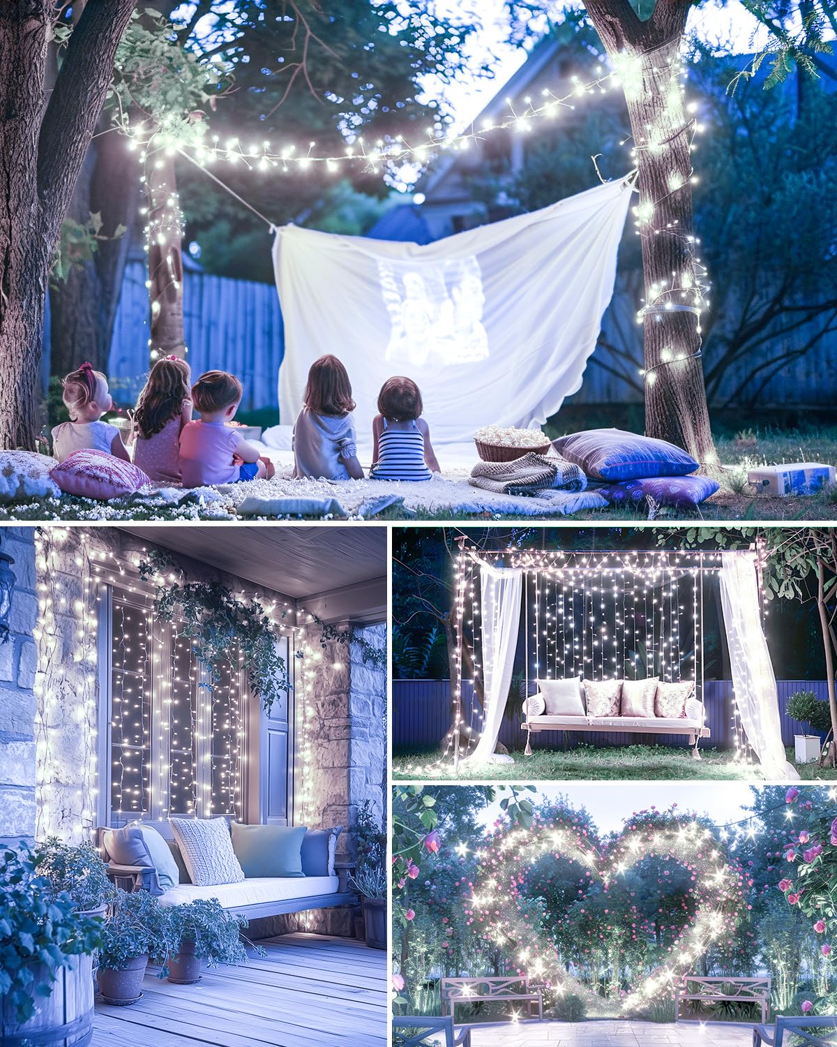 Foto 7 | Guirnalda De Luces Solares Brightown 480 Led De 12 M, 2 Paquetes, Impermeables - Venta Internacional.