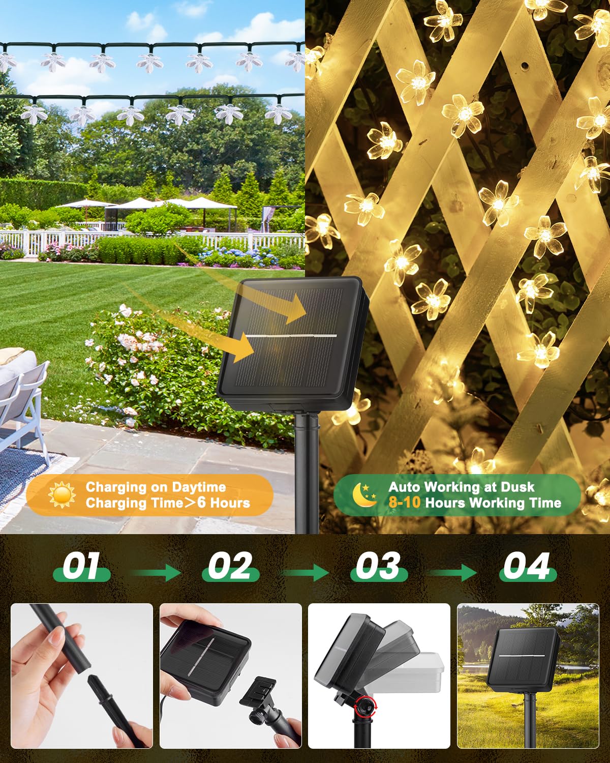Foto 5 | Guirnalda De Luces Solares Brightown, 120 Led, 52 M, Impermeables, Paquete De 2 - Venta Internacional.
