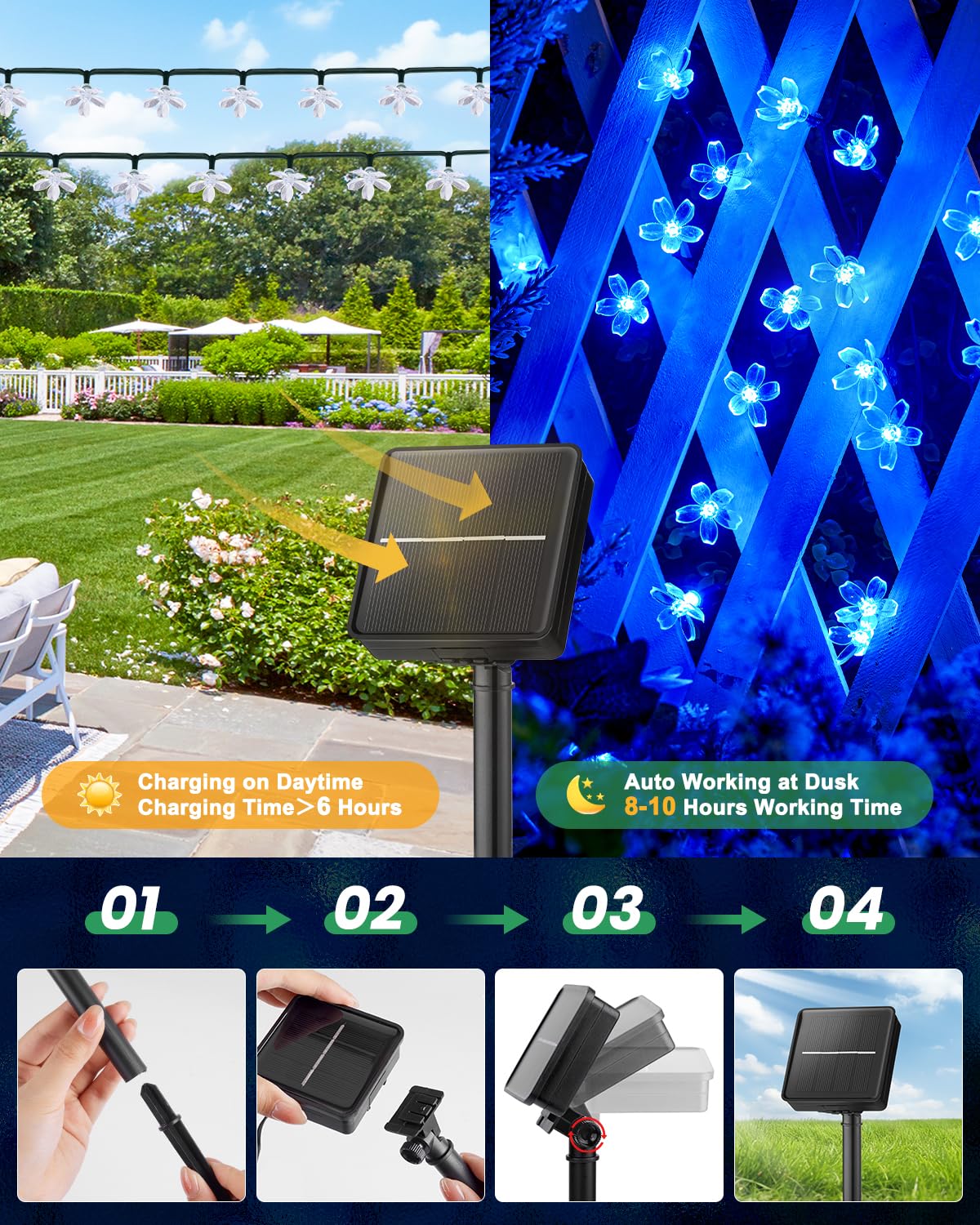 Foto 5 | Guirnalda De Luces Solares Brightown, 120 Led, 52 M, Azul, Paquete De 2 - Venta Internacional.