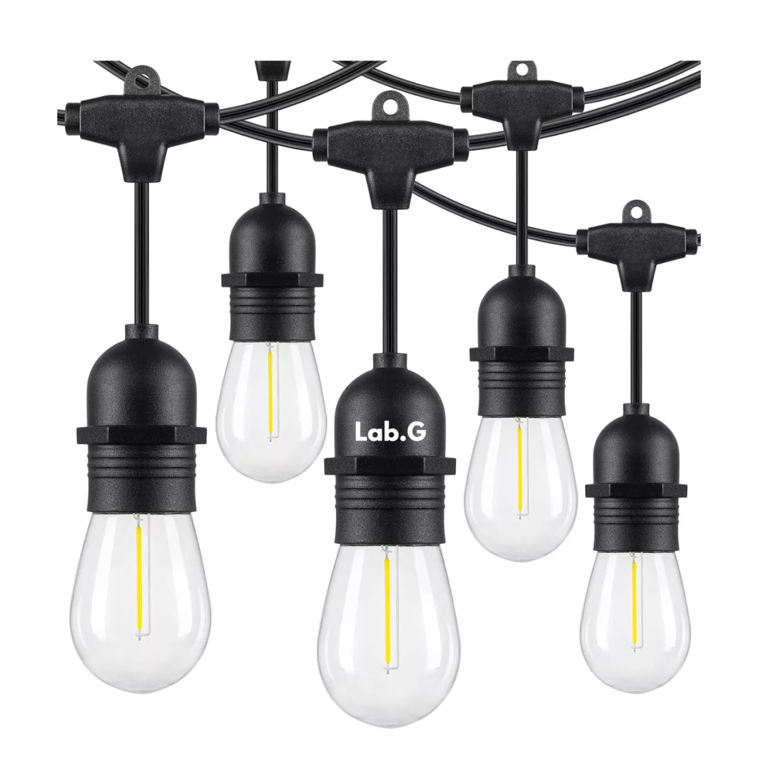 Foto 1 | Guirnalda De Luces 24 Focos Exterior Led Impermeable 14.6m Negro