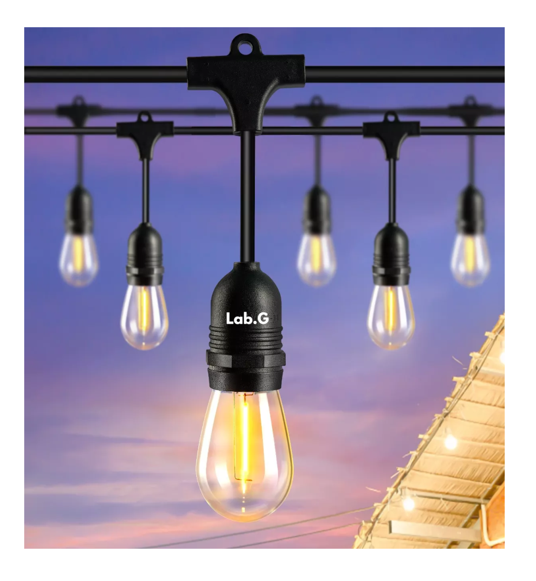 Foto 2 | Guirnalda De Luces 24 Focos Exterior Led Impermeable 14.6m Negro