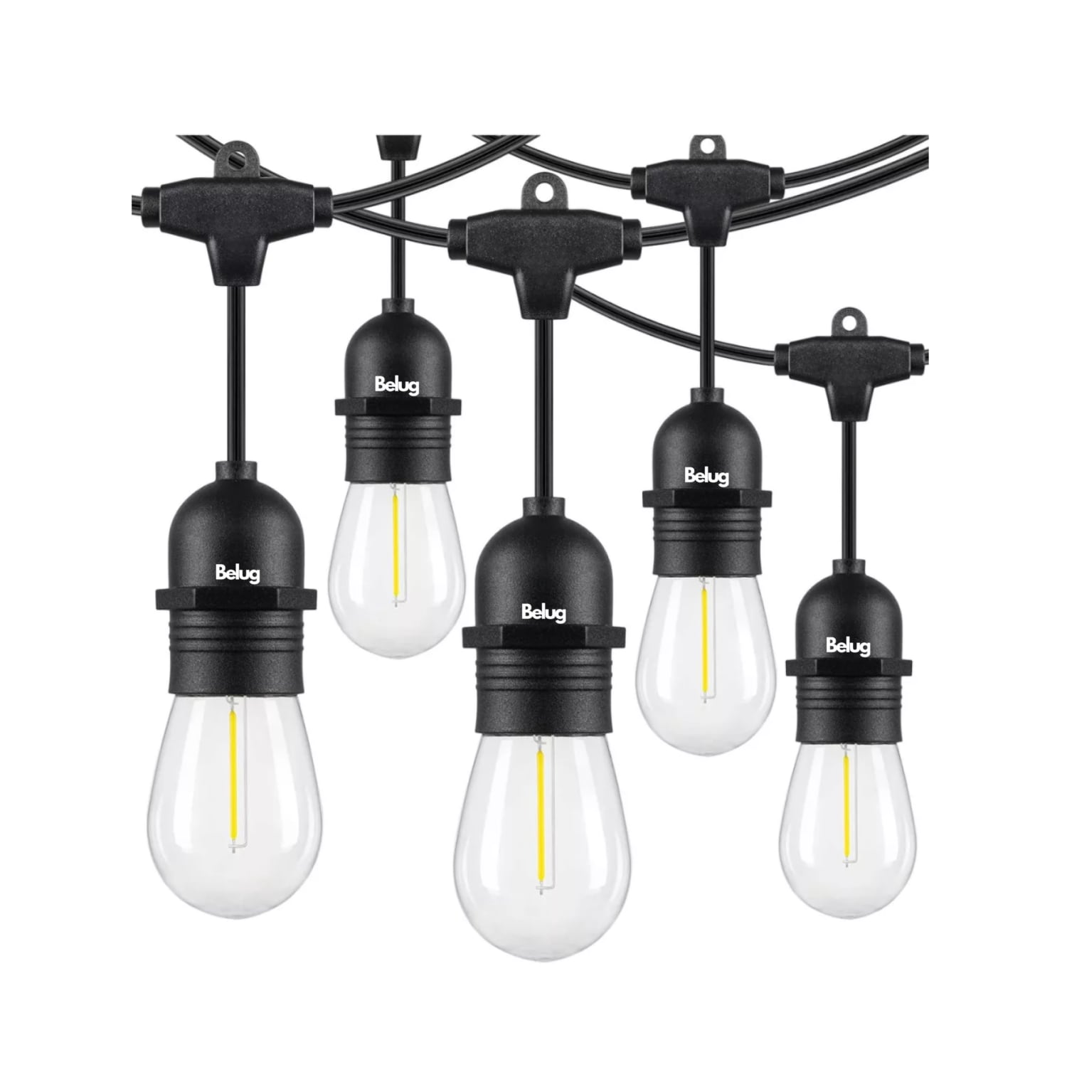 Guirnalda De Luces 24 Focos Exterior Led Impermeable 14.6m, Belug Negro $1,339