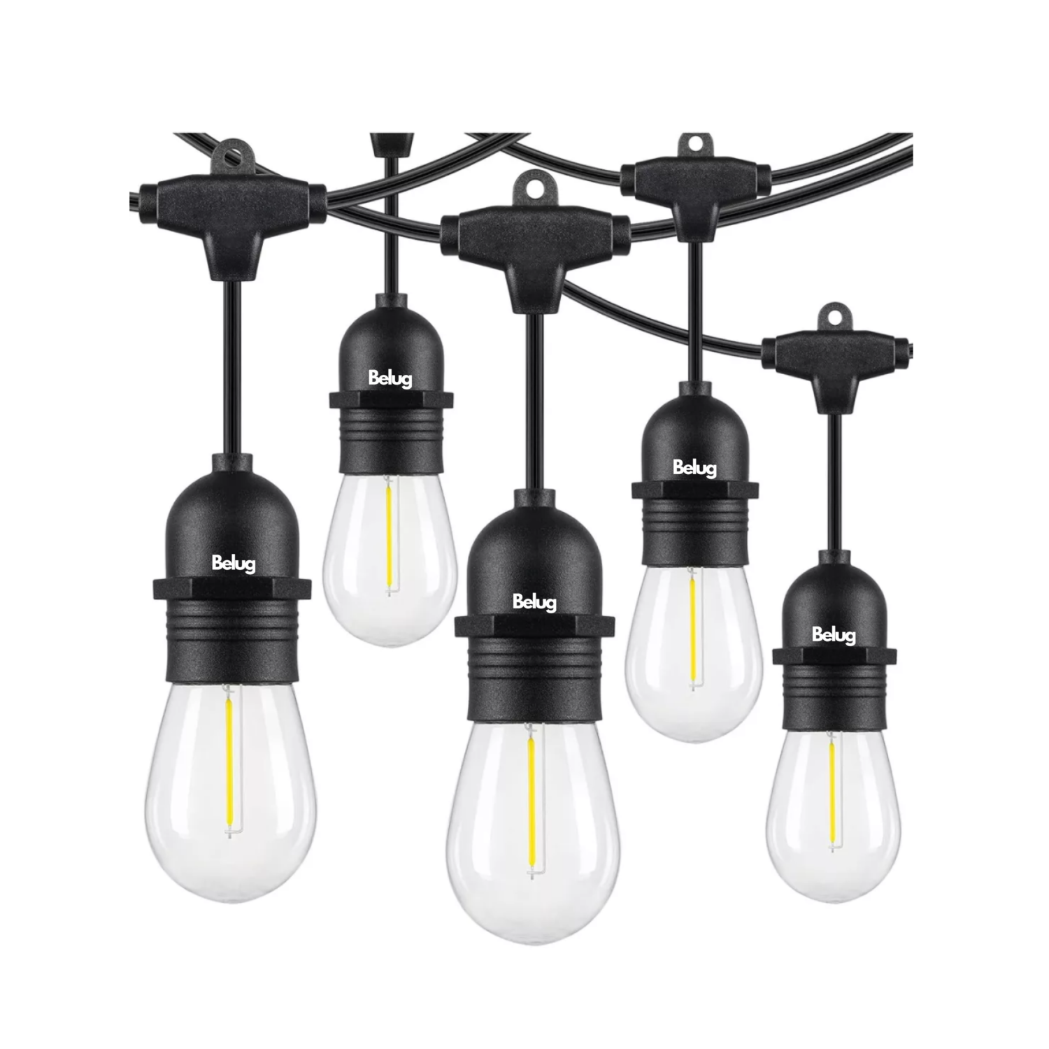 Foto 2 pulgar | Guirnalda De Luces 24 Focos Exterior Led Impermeable 14.6m, Belug Negro