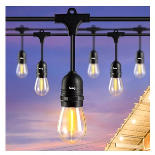 Foto 2 | Guirnalda De Luces 24 Focos Exterior Led Impermeable 14.6m, Belug Negro