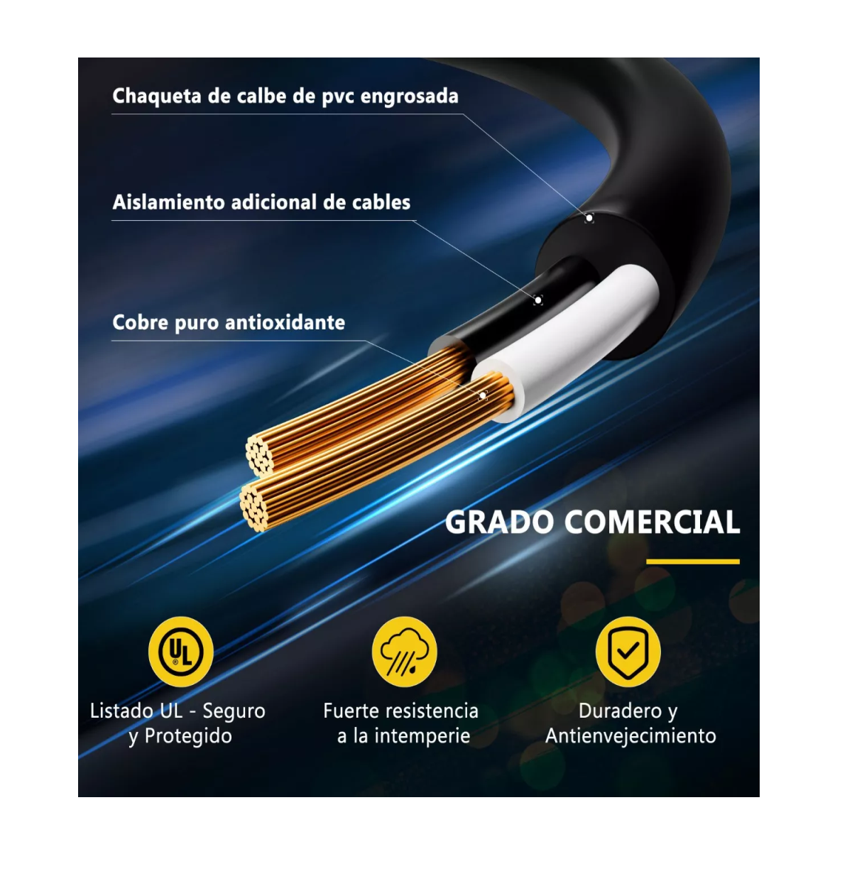 Foto 4 pulgar | Guirnalda De Luces 24 Focos Exterior Led Impermeable 14.6m, Belug Negro