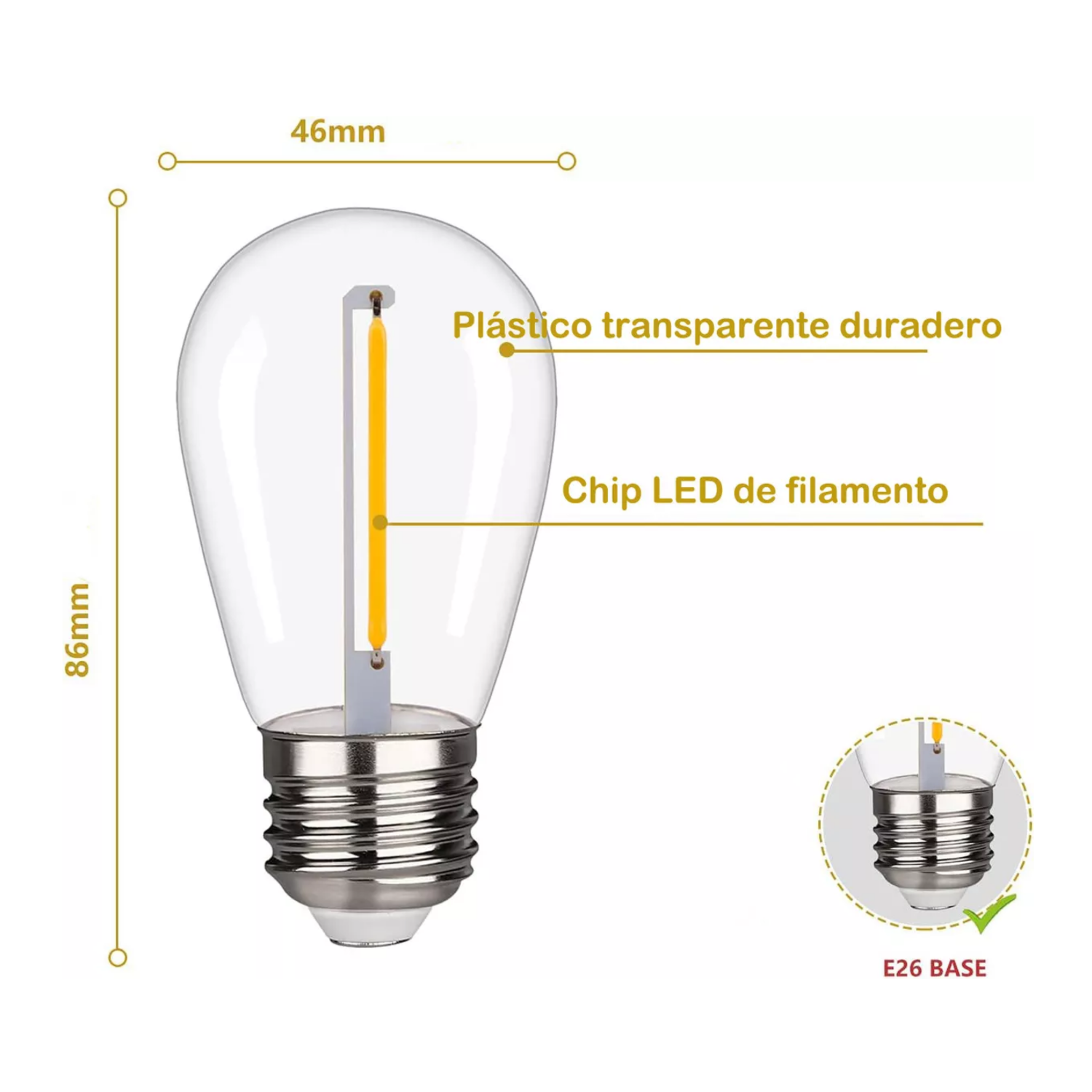 Foto 6 pulgar | Guirnalda De Luces 24 Focos Exterior Led Impermeable 14.6m, Belug Negro