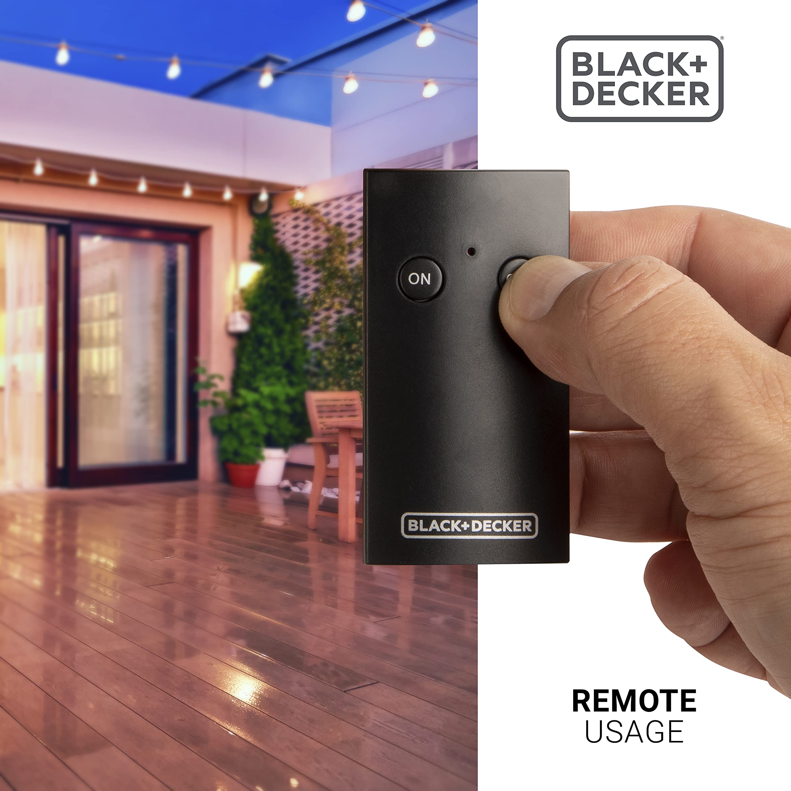 Foto 6 pulgar | Set De Enchufes Inalámbricos Para Exteriores Black+decker Con Control Remoto - Venta Internacional.