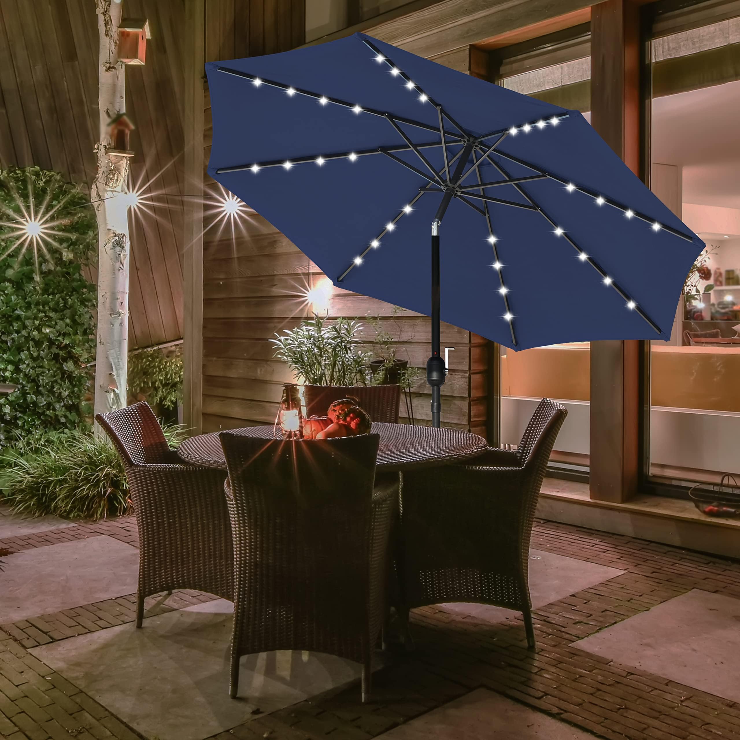 Foto 7 | Paraguas Solares Simple Deluxe De 9 Pies Con 32 Luces Led, Paquete De 2 - Venta Internacional.