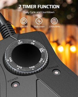 Foto 3 | Temporizador De Luz Dewenwils Para Exteriores, Resistente A La Intemperie, Con Toma De 3 Clavijas - Venta Internacional.