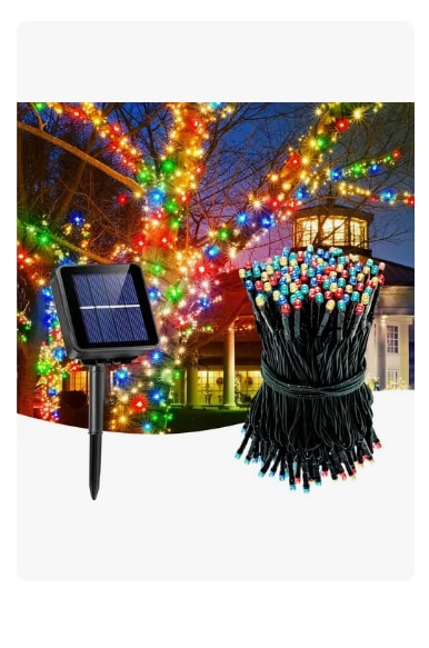 Serie Navideña Solar Luces Decoraciones Exterior 100leds 12m Luces Beige Multicolor Series, Decoraciones Navide $599