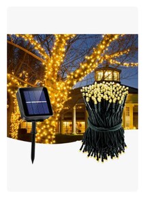 Foto 1 | Serie Navideña Solar Luces Decoraciones Exterior 100leds 12m Luces Blanco Cálido Series, Decoraciones Navide