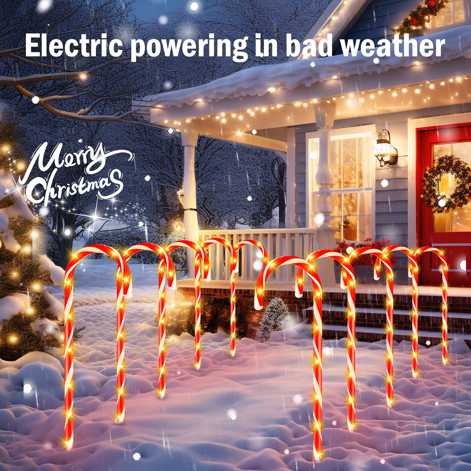 Foto 5 | Luces Solares Y Eléctricas Brightown De Candy Cane, 28 Luces, 22 Cm - Venta Internacional.