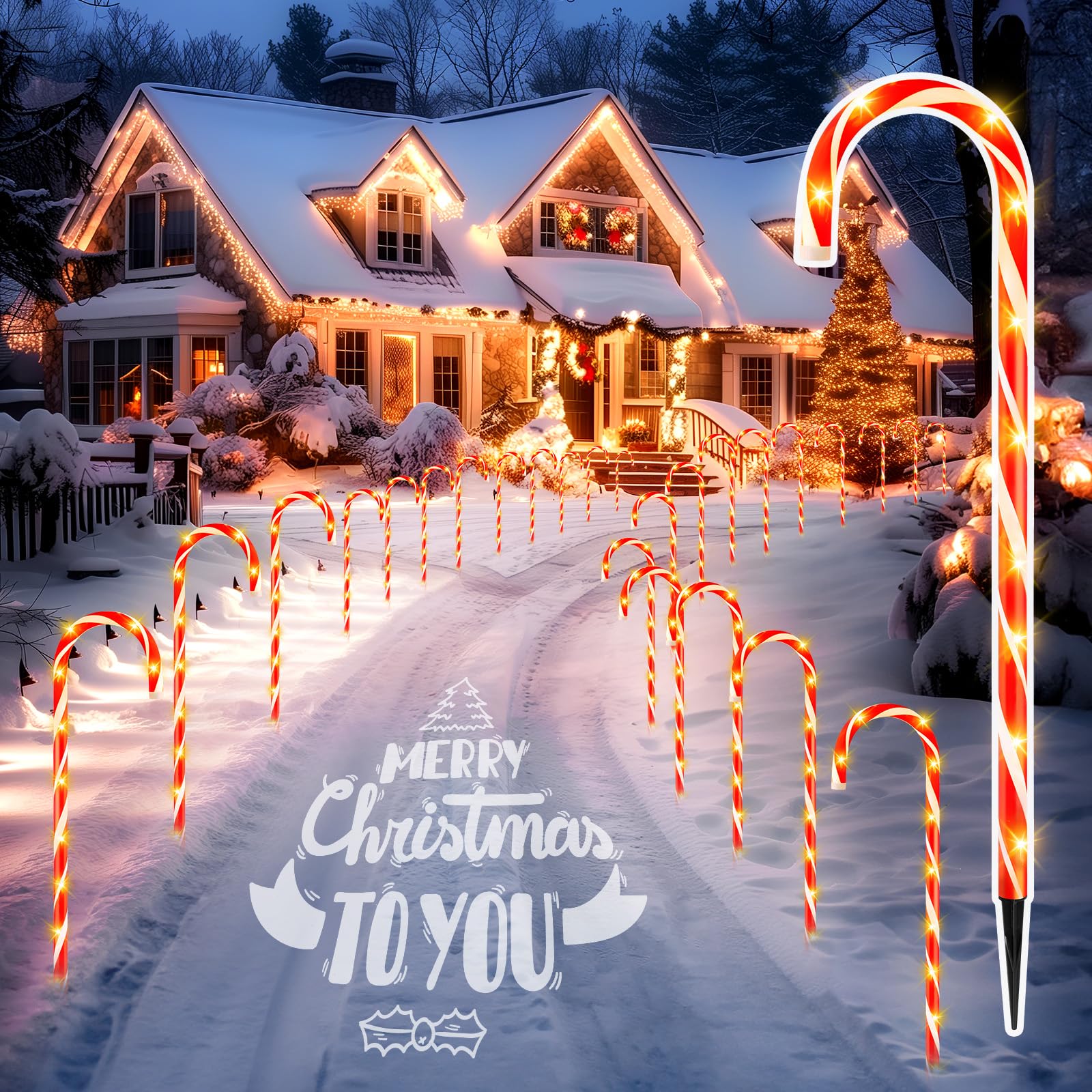 Foto 4 pulgar | Bastones De Caramelo Brightown Christmas Pathway Lights, 28 Cm, 10 Unidades - Venta Internacional.