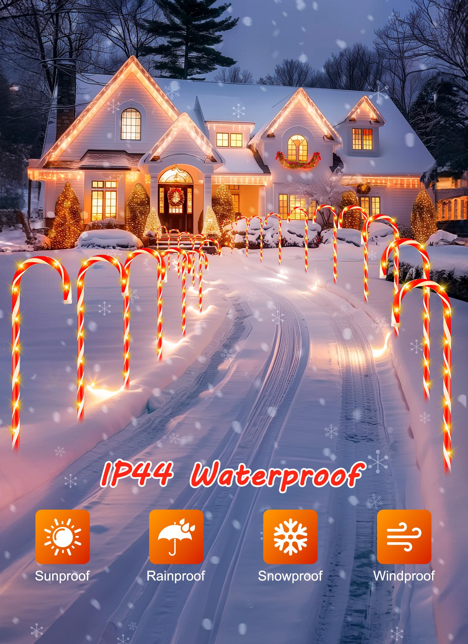 Foto 6 pulgar | Bastones De Caramelo Brightown Christmas Pathway Lights, 28 Cm, 10 Unidades - Venta Internacional.