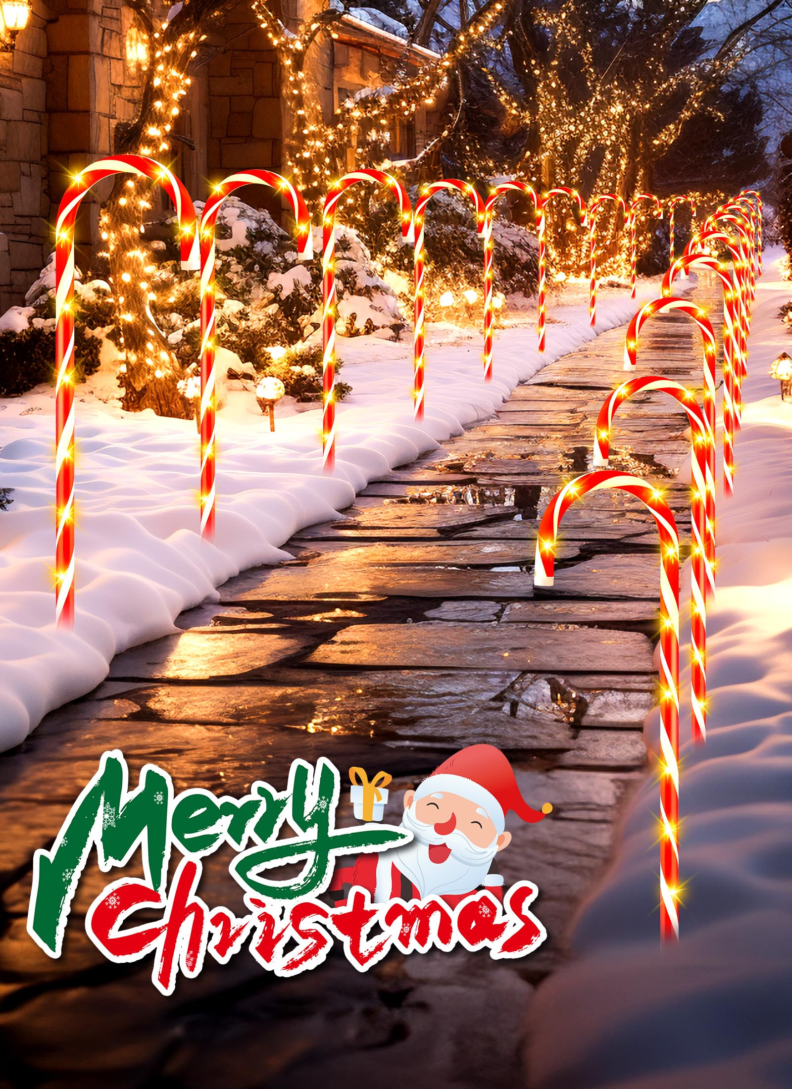 Foto 7 pulgar | Bastones De Caramelo Brightown Christmas Pathway Lights, 28 Cm, 10 Unidades - Venta Internacional.