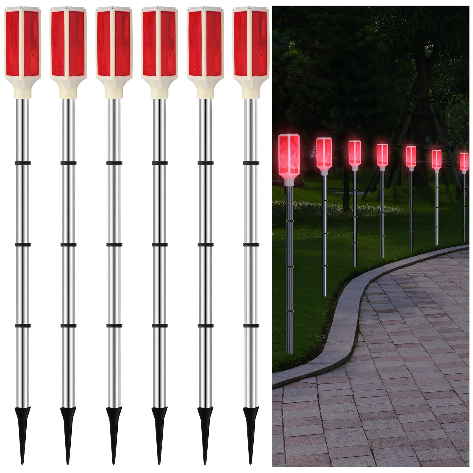 Foto 2 pulgar | Marcadores Macarrie Para Entradas, Alimentados Por Energía Solar, 95 Cm, Color Rojo (6 Unidades) - Venta Internacional.